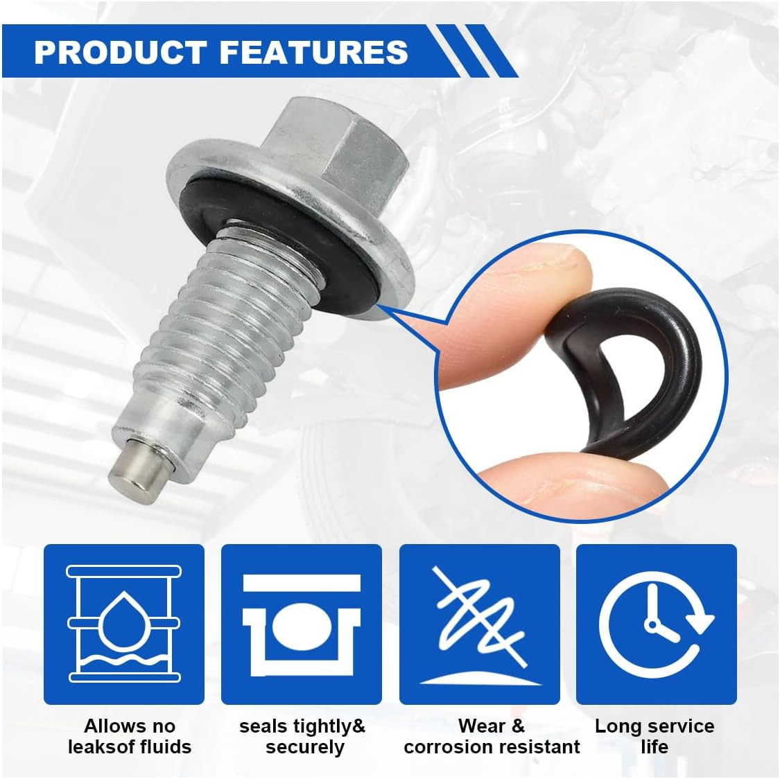 10PCS Oil Drain Plug Gasket Rubber Car Sealing Gasket M12 Crush Washer Repl…