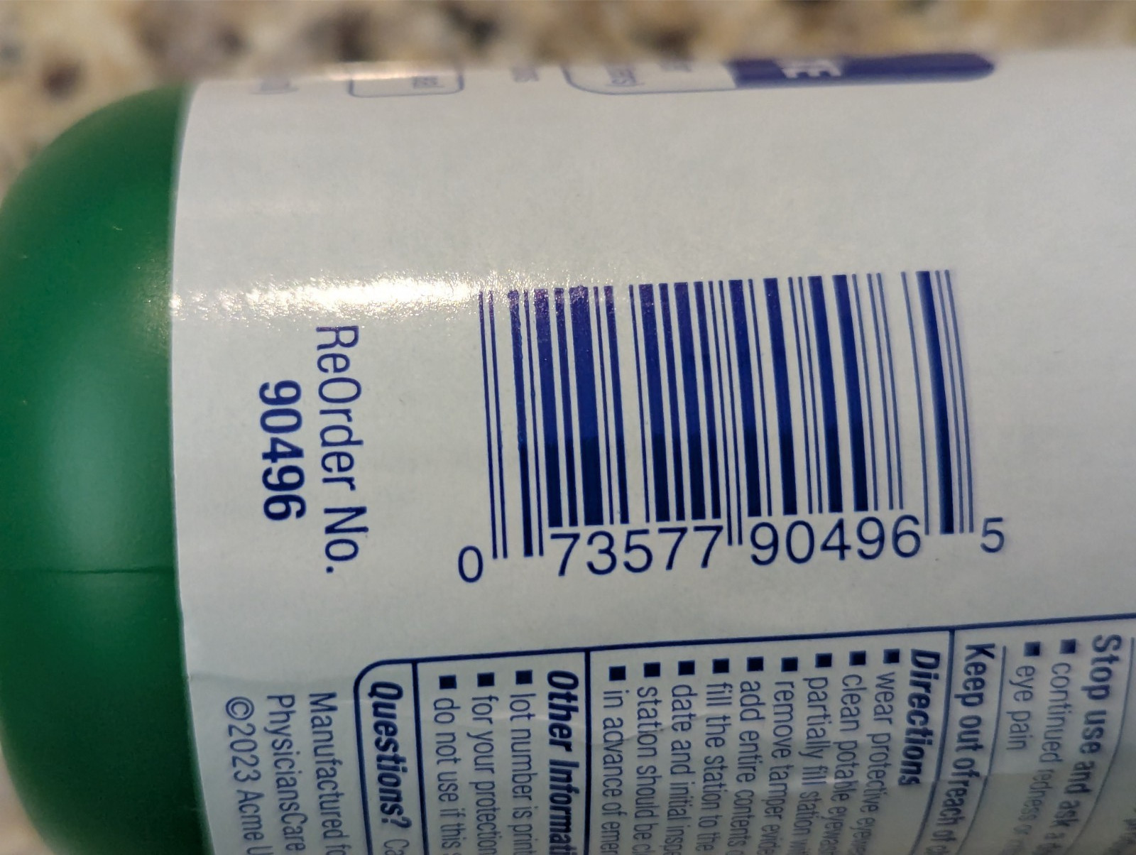 Physicians Care Eyewash Station Additive Concentrate 8 fl oz exp: 10/2027