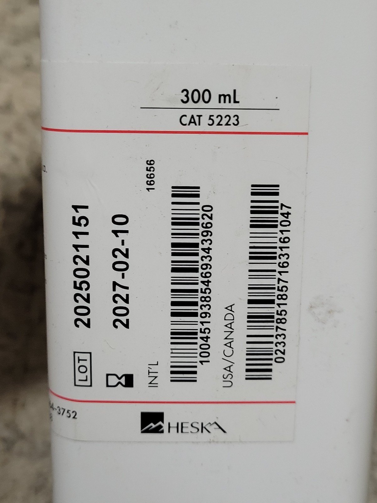 x2 Element HT5 Hematology, EHT5 DIFF LYSE Solution 300mL Expires 2/10/2027
