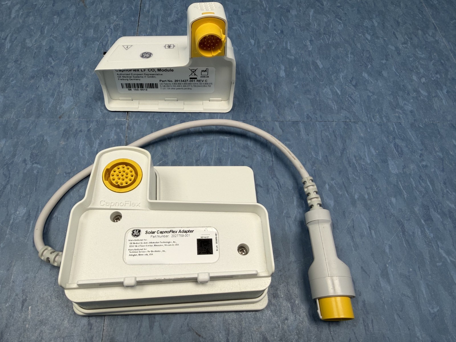 GE Dash 3000 4000 5000 Capnoflex LF Module 2013427-001 Rev C w/ Adaptor