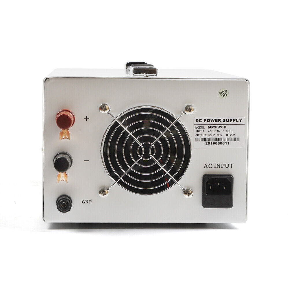 MP3020D LED Regulated Variable Lab DC Bench Power Supply 0-30V 0-20A +Power Line