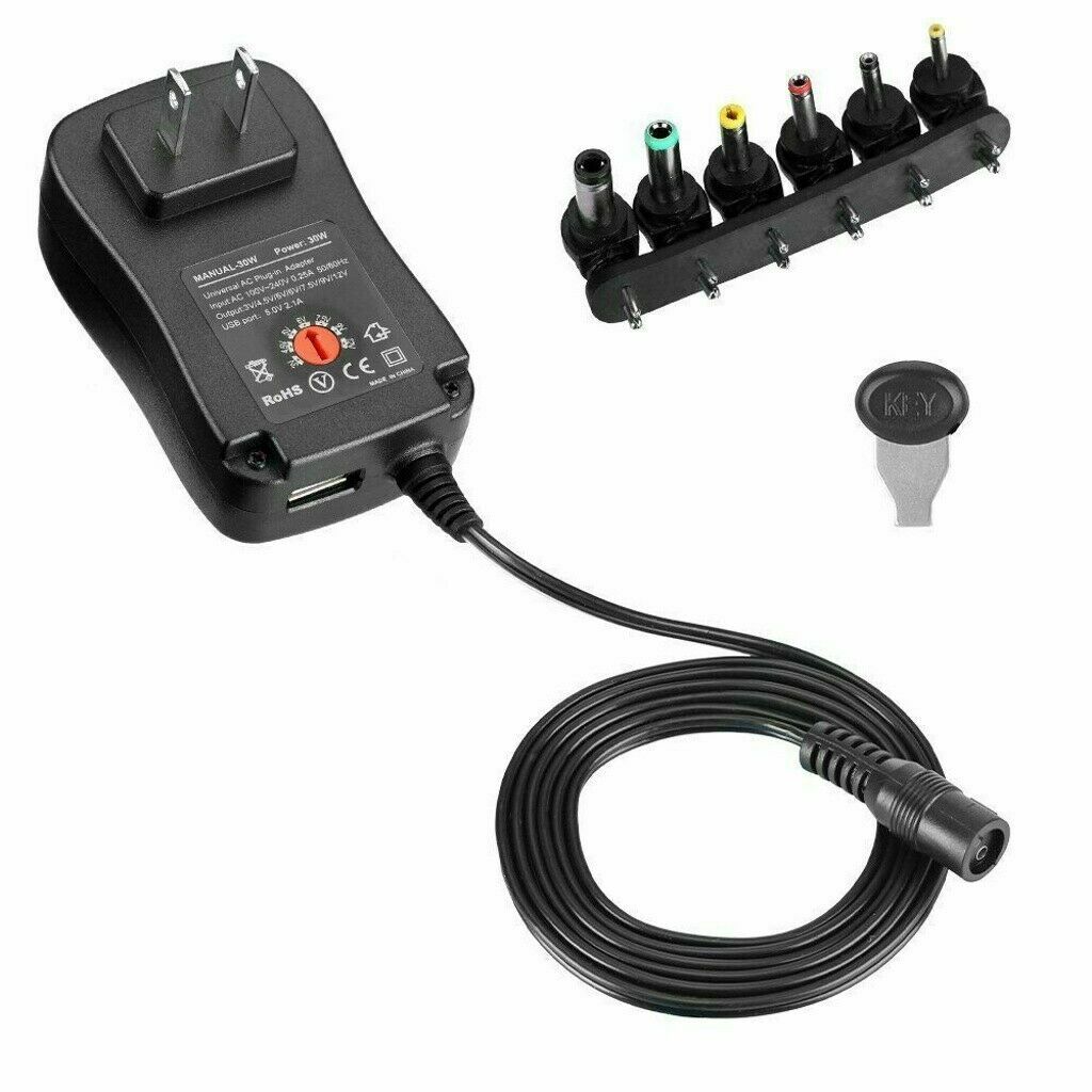 12W Universal Adjustable AC/DC Power Adapter 6V 9V 12V Power Supply Plug Charger