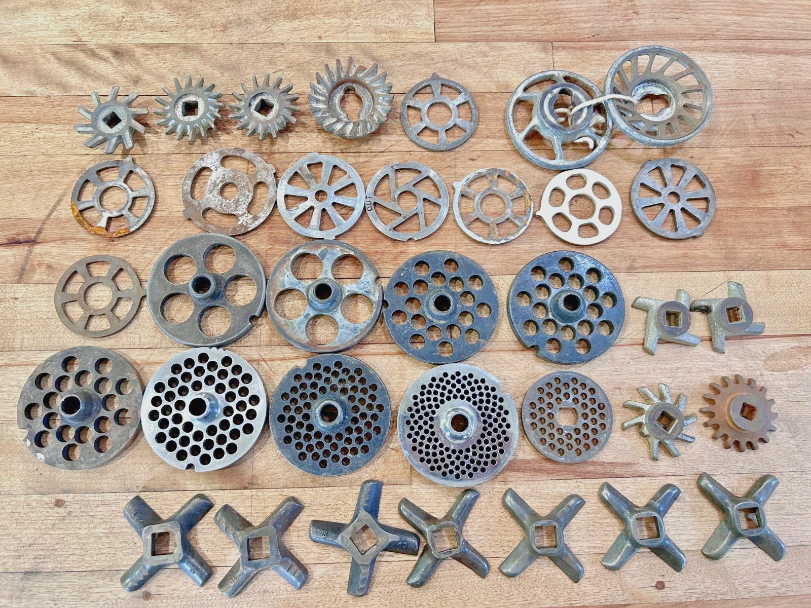 Mixed Lot vintage Meat Grinder Plates Blades parts Knives