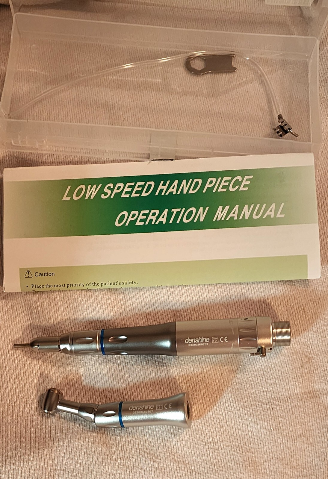 Denshine 180046 2 Hole Dental Slow Low Speed Handpiece Push Button Type E