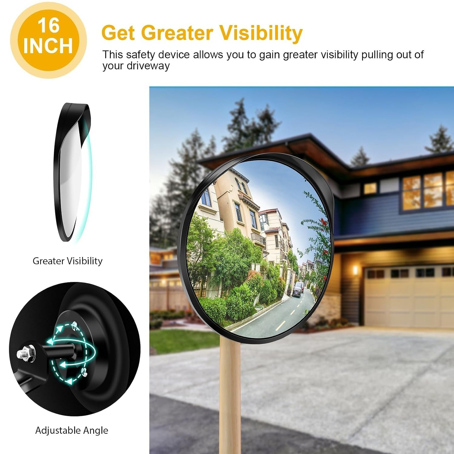 Adjustable Wide Angle Mirror – Security Indoor Outdoor