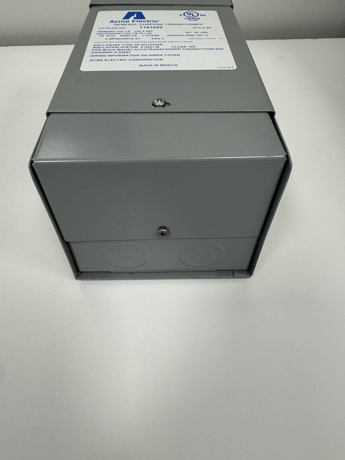 Acme Electric T181059 General Purpose Transformer 120×240 Volts 50/60Hz