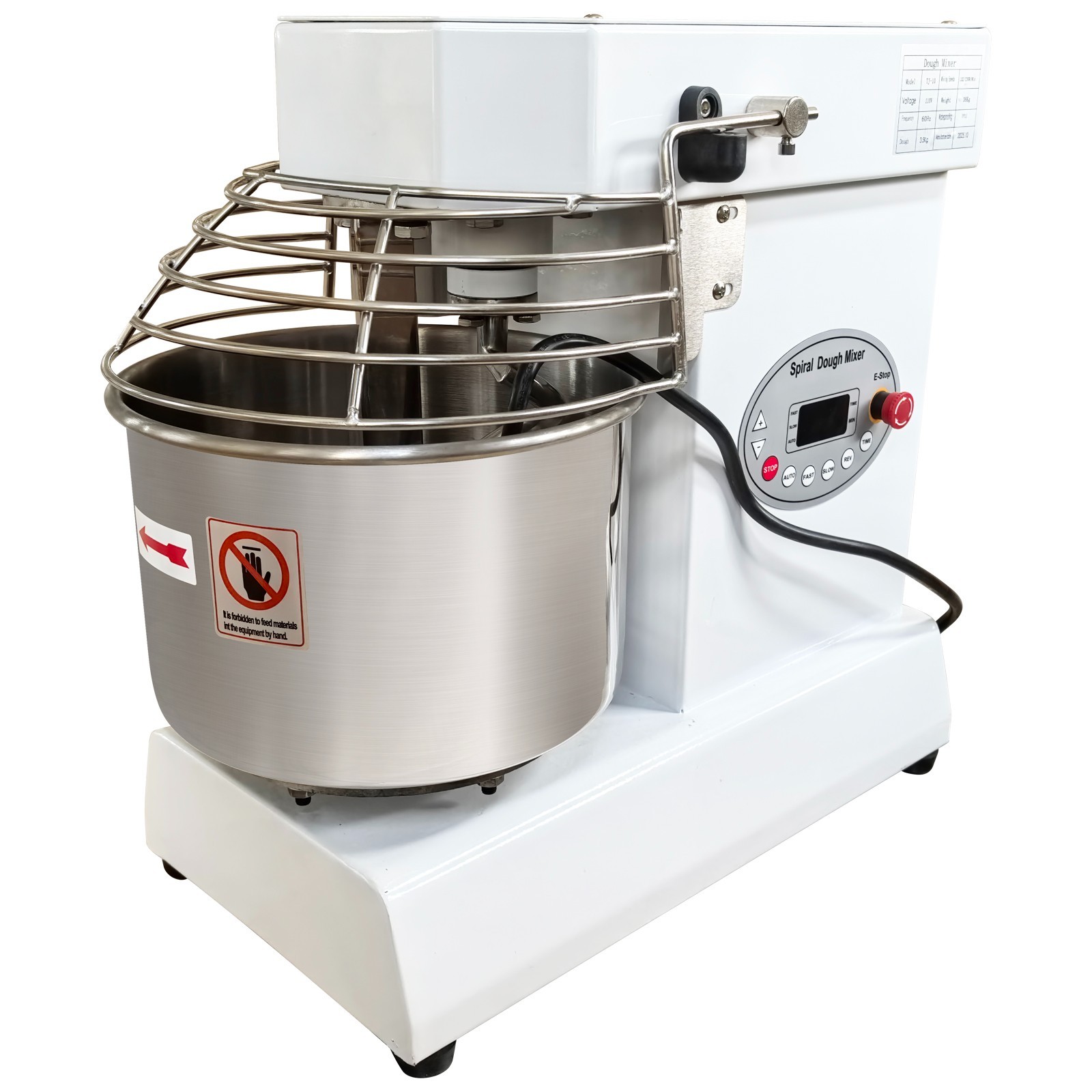 Commercial 10L Dual Speed Dual Action Dough Mixer 110V Microcomputer Control
