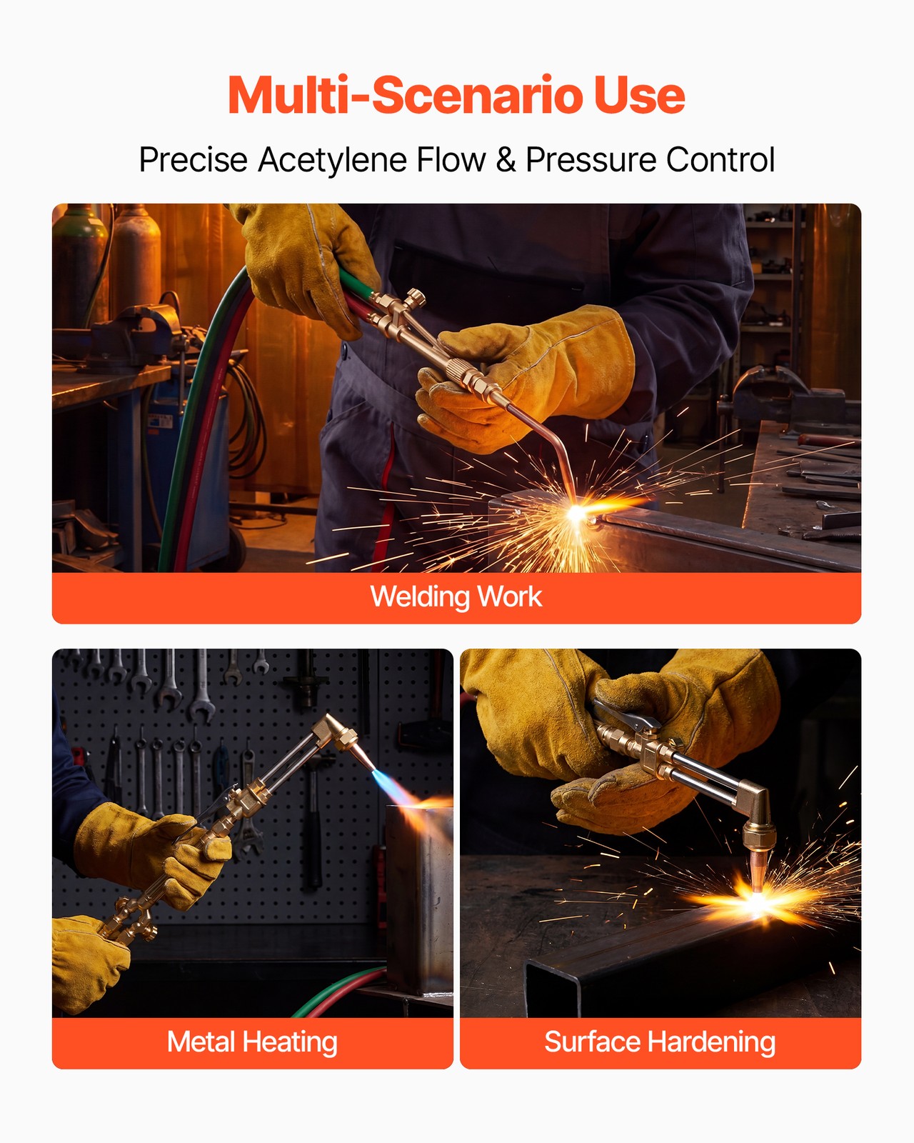 VEVOR Oxygen Acetylene Torch Kit with Check Valves Gas Welding Brazing Torch Kit