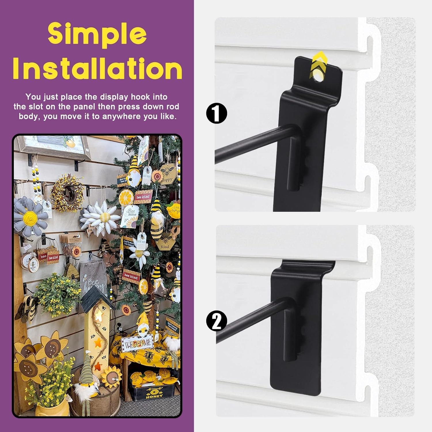 20 Heavy-Duty 4-Inch Slatwall Hooks Set – Durable Garage Organization Solution
