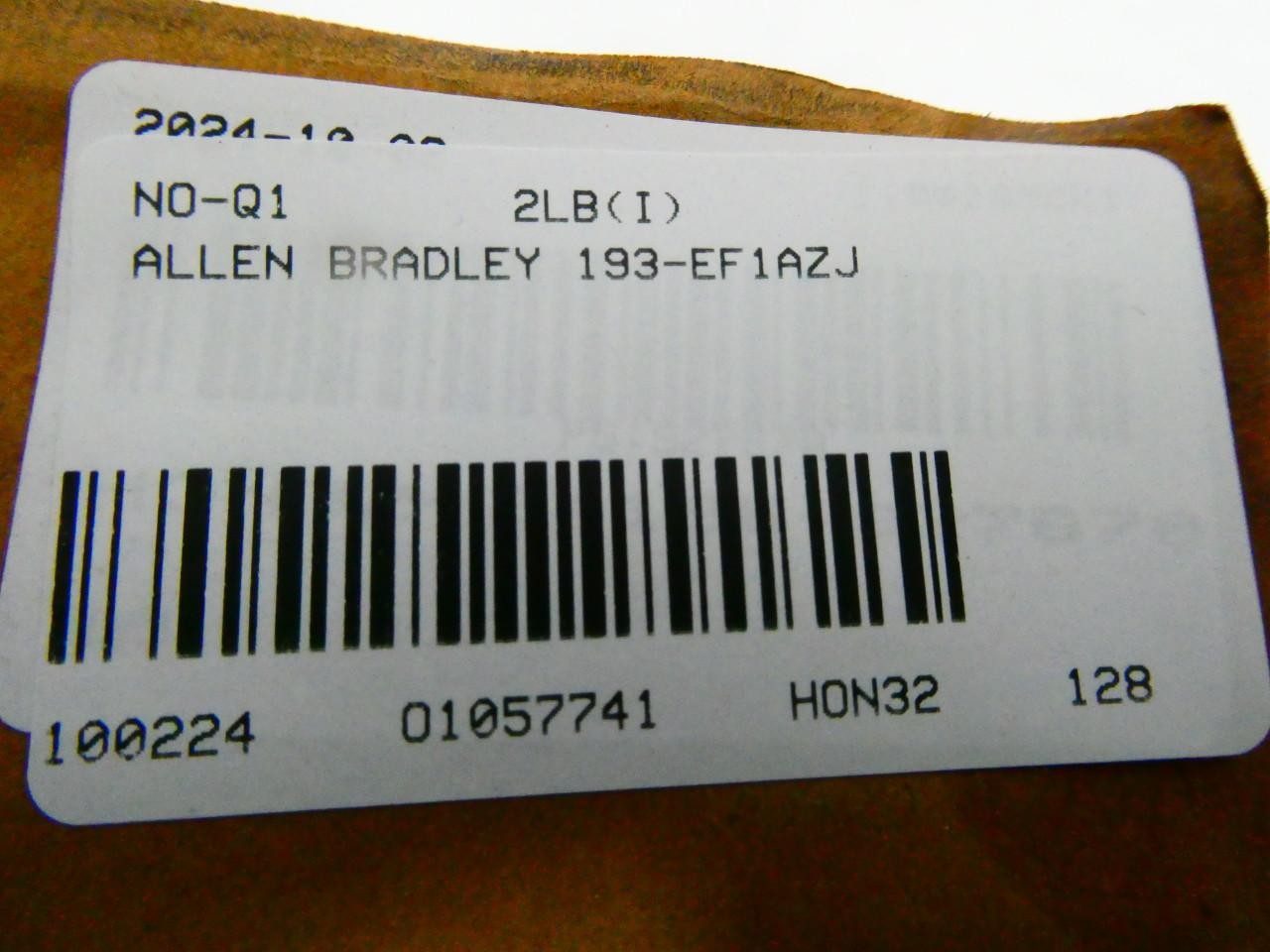 Allen Bradley 193-EF1AZJ Overload Relay 20-180a Amp 24v-dc