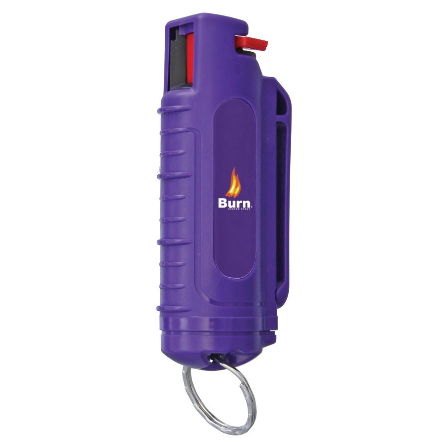 BURN PEPPER SPRAY Maximum Strength Self Defense Security Keychain Purpe 2 Pack