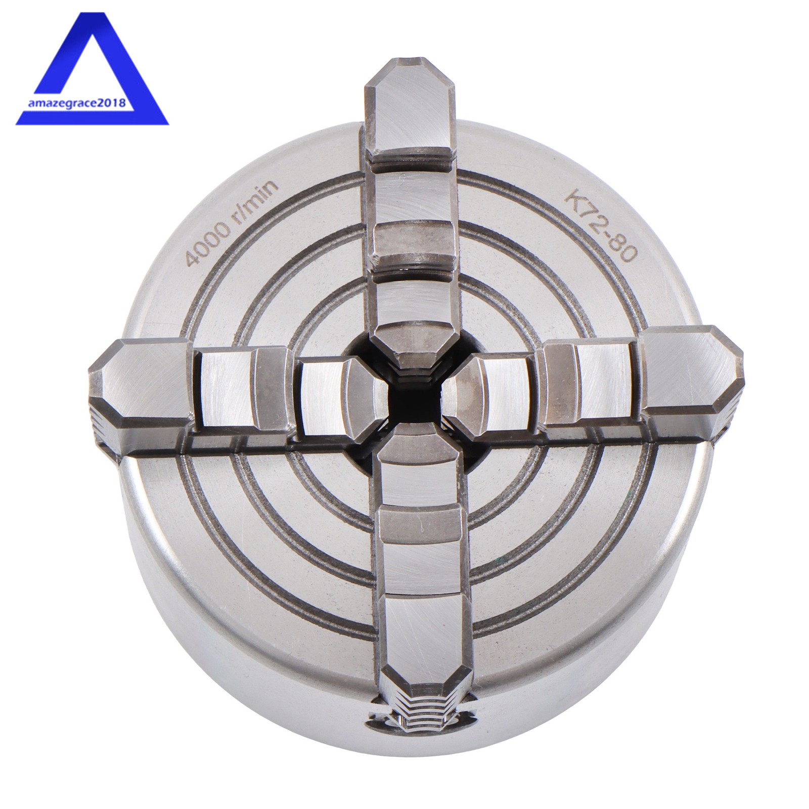 HT300 Material K72-80 3″ 4-Jaw Independent Lathe Chuck with T-key Fixing Screws
