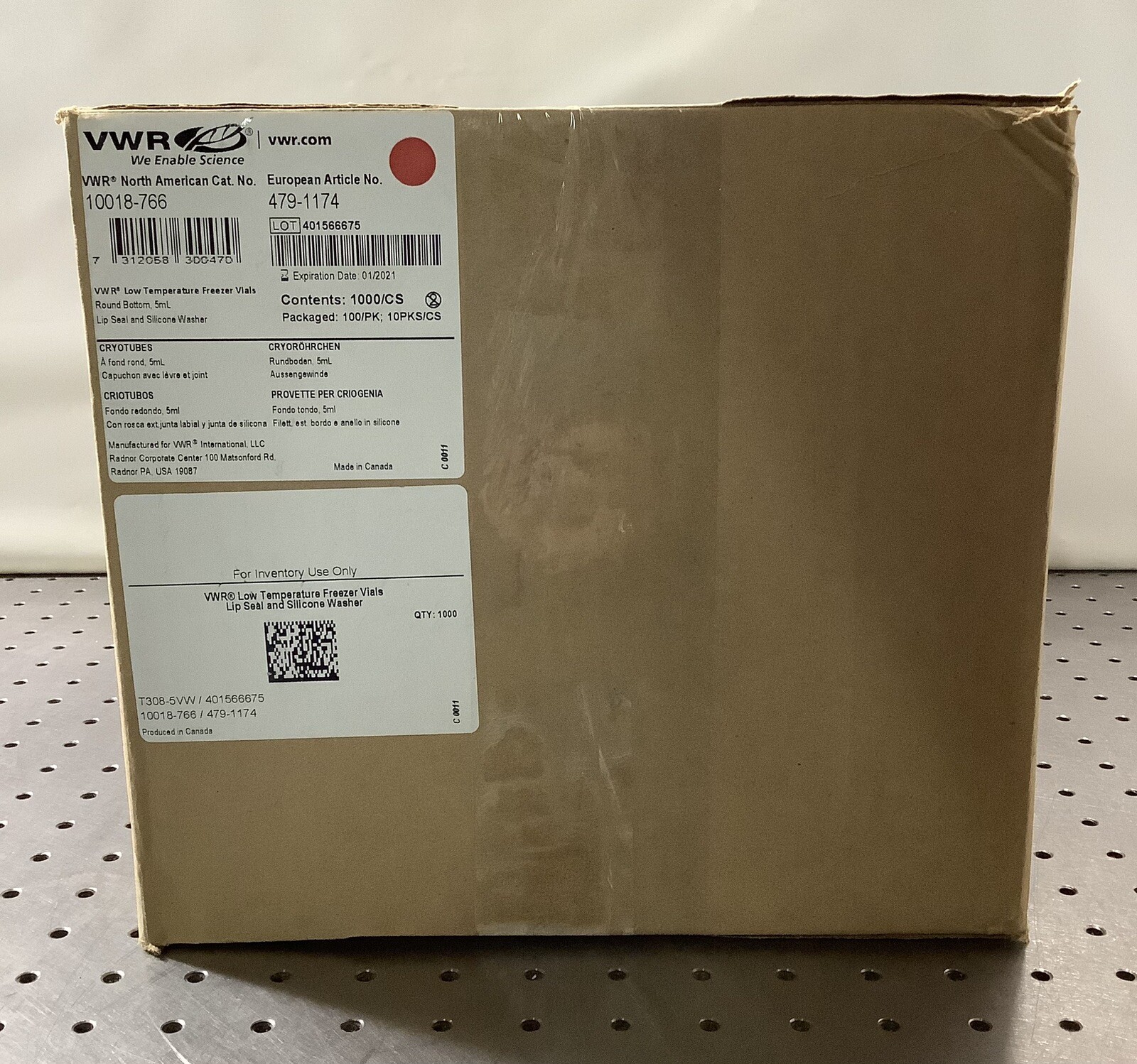 VWR Low Temperature Freezer Vials Round Bottom 5 ml 10018-766