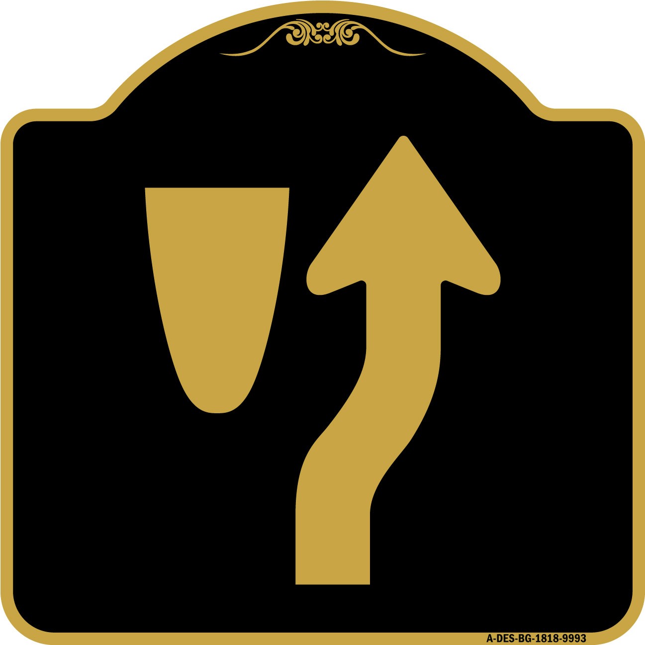 Designer Series – Beware Of Curb Graphic Black & Gold Heavy Gauge Aluminum