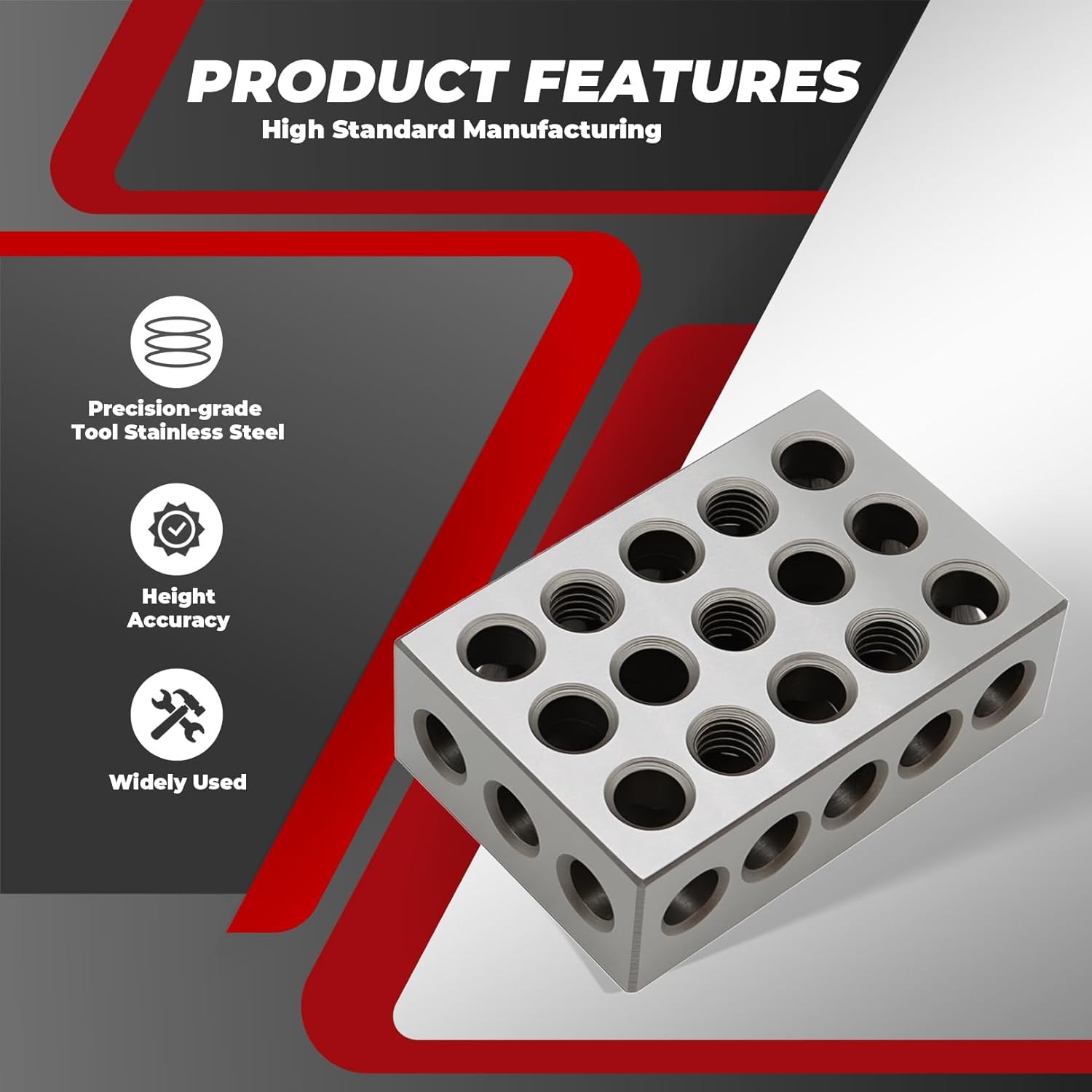 Hardened Steel Nakkaa Blocks Set Matched Pair 23 Holes 0002 Squareness