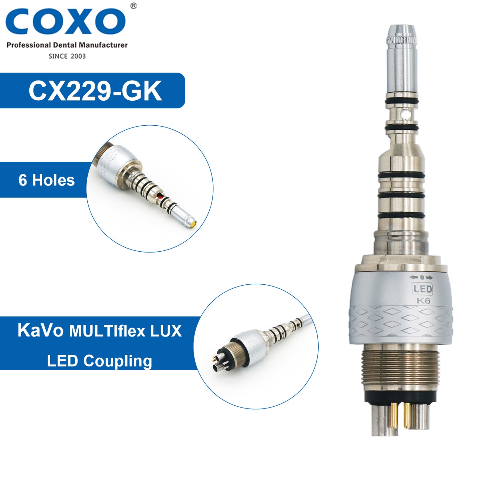 COXO H16 Dental Fiber Optic High Speed Turbine Handpiece For KaVo NSK Coupling