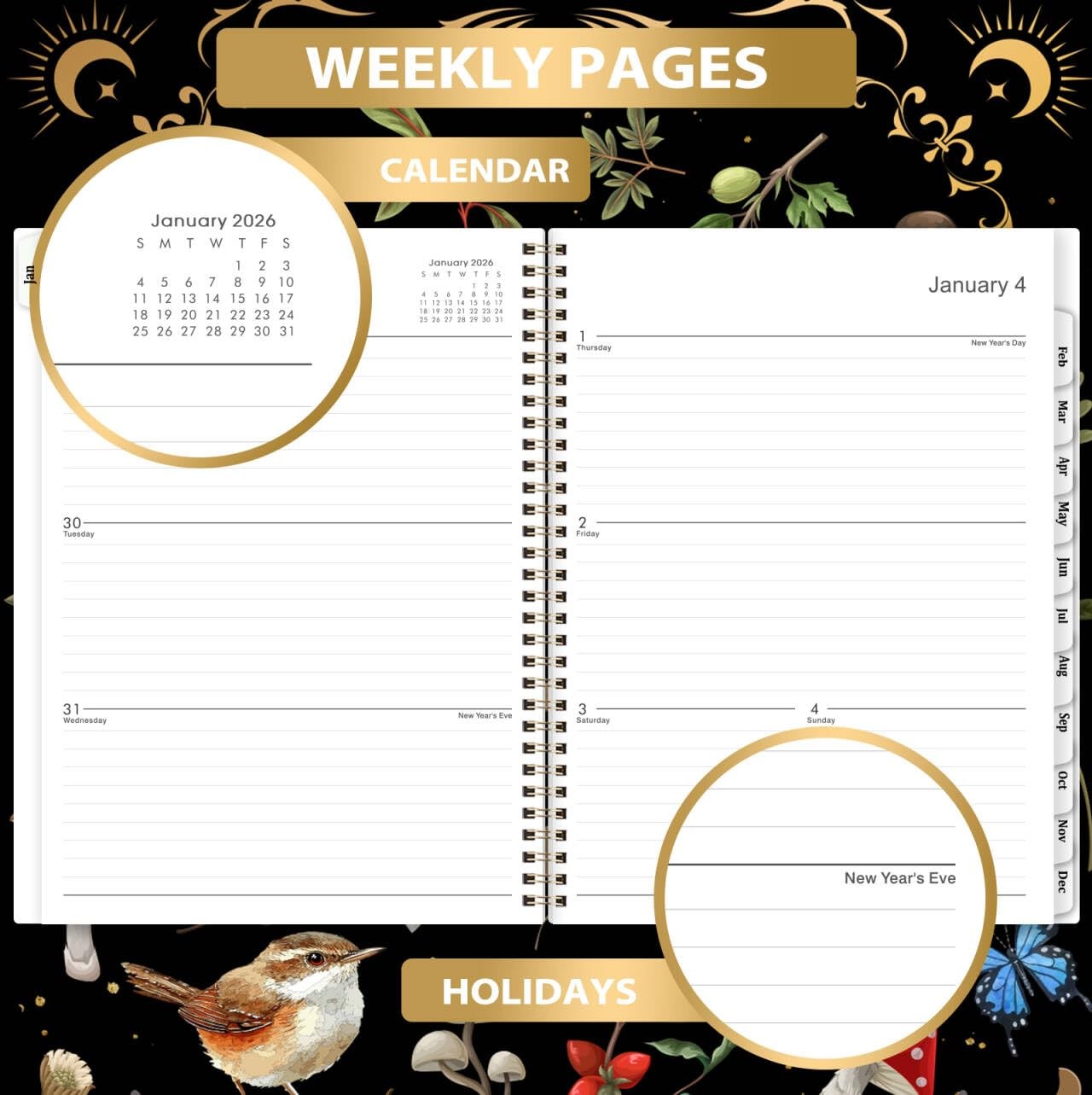 2026 Planner – Planner 2026, 9″ x 11″, Jan 2026 – Dec 2026, 2026 Weekly Monthly