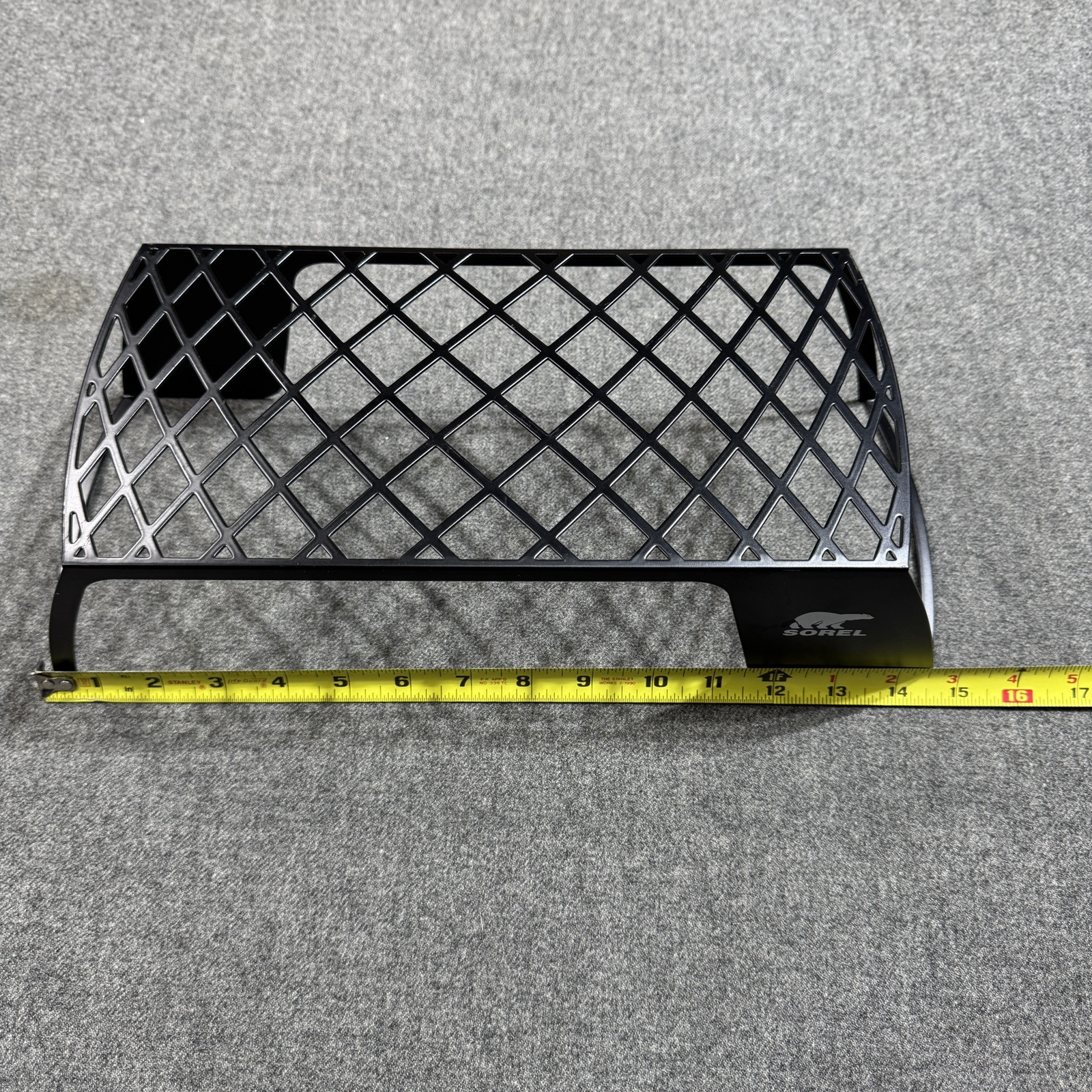 Sorel Shoe Stand Store Display Metal Black Grate Top Retail Graphic Logo