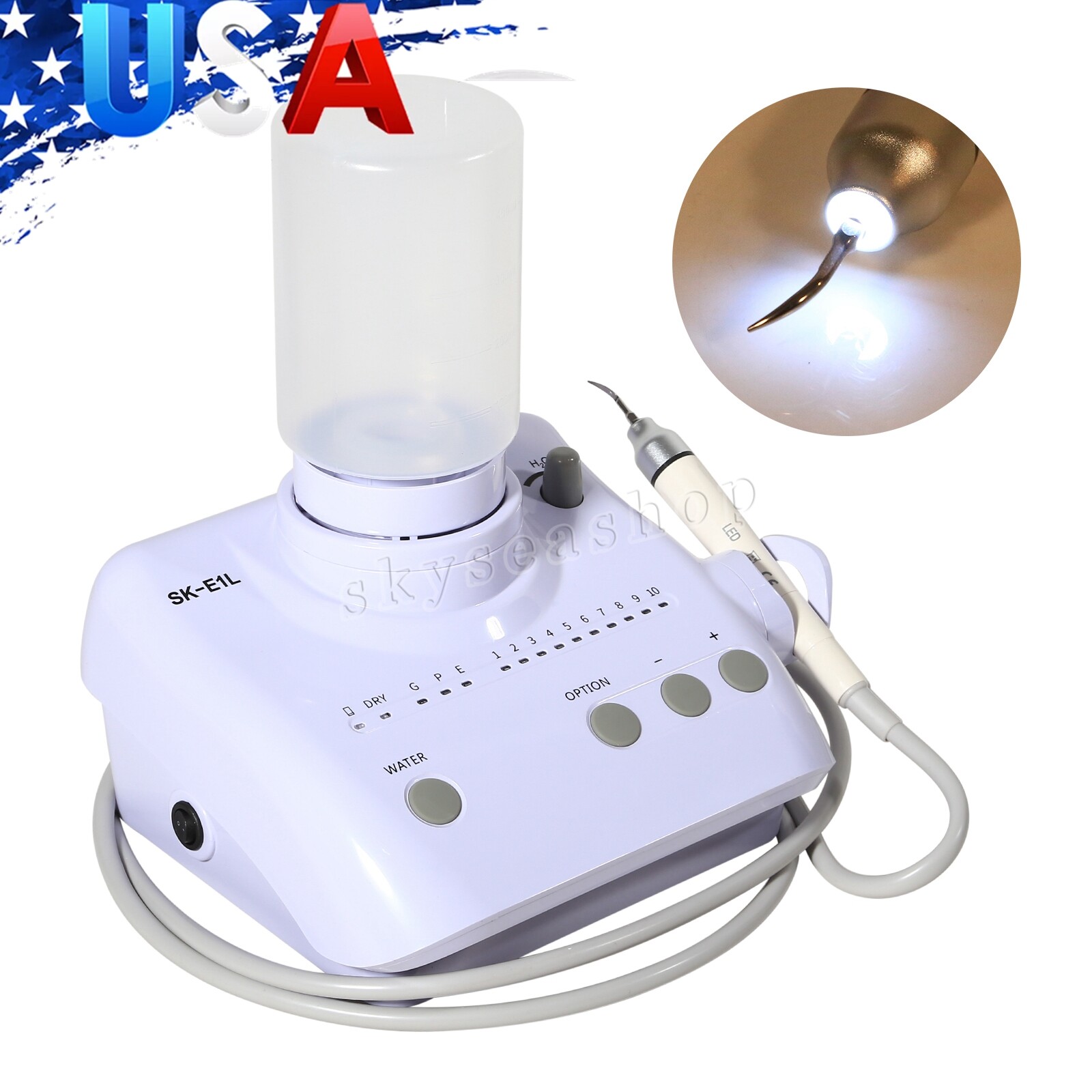 LED Dental Ultrasonic Scaler For EMS SKYSEA w/ 2 Bottles+Handpiece+5 Tips