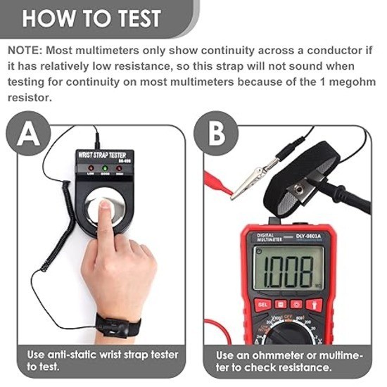 Anti Static ESD Wrist Strap Adjustable Grounding Band for PC Electronics Repair