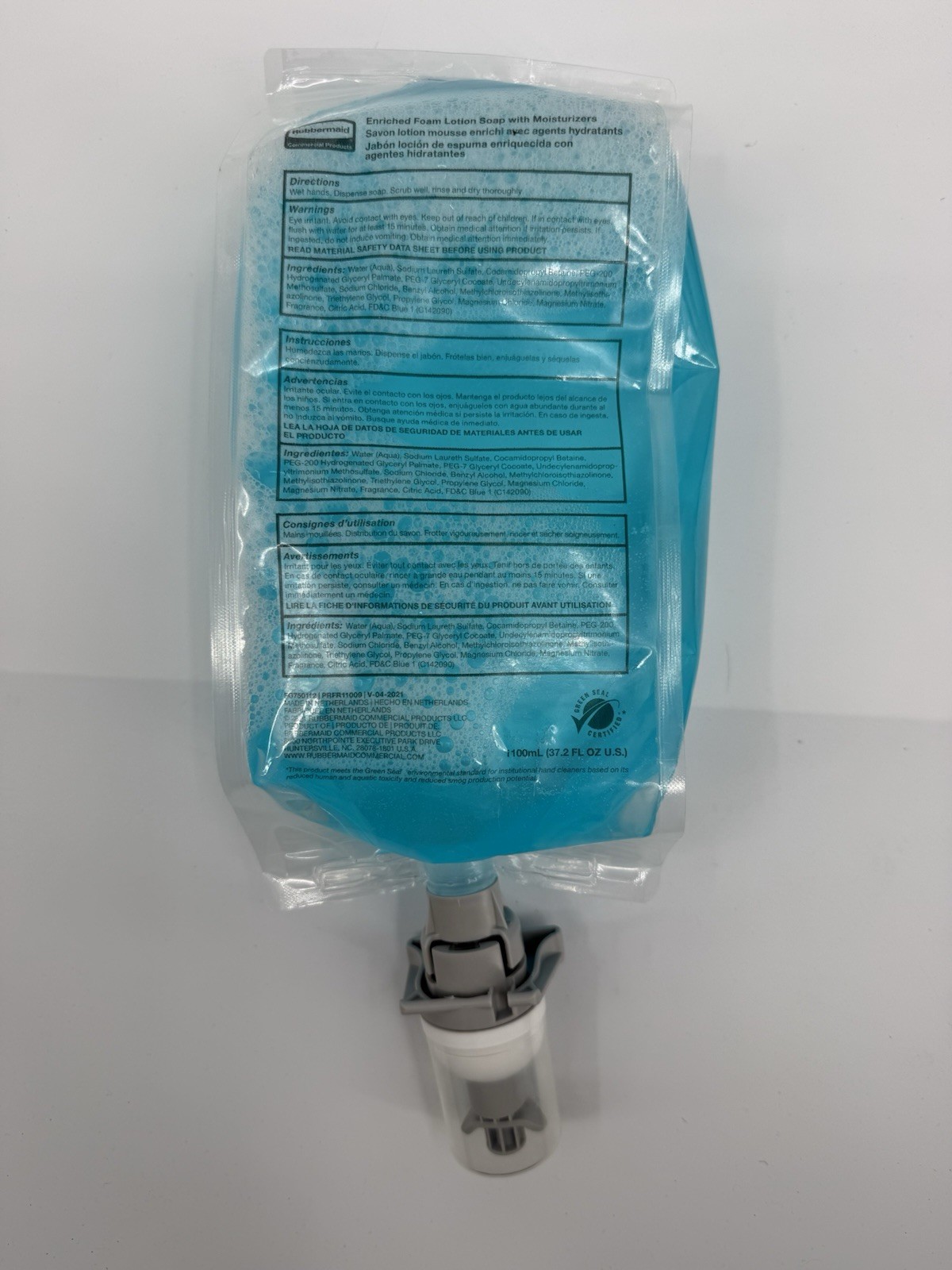 4 Rubbermaid Commercial FG750112 1100 mL Enriched Foam Hand Soap w/ Moisturizer
