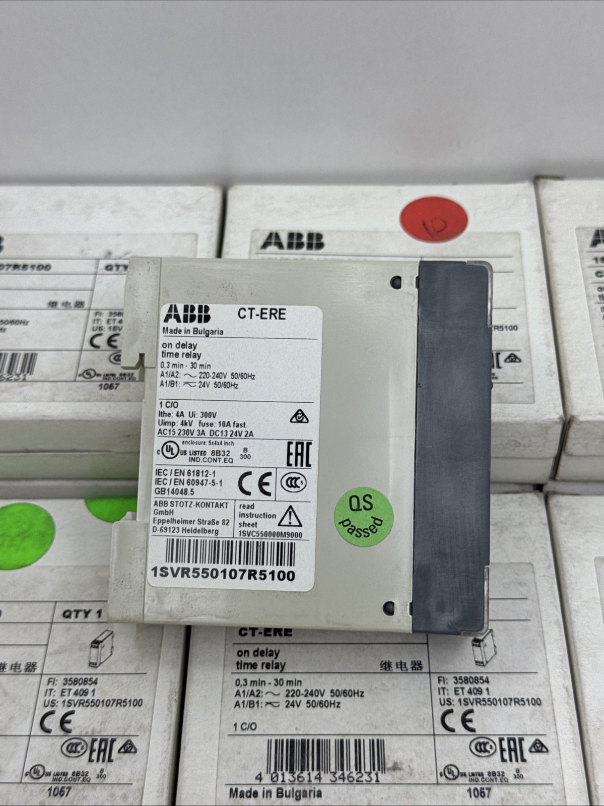 ABB 1SVR550107R5100 ON DELAY TIME RELAY CT-ERE 0,3Min-30Min