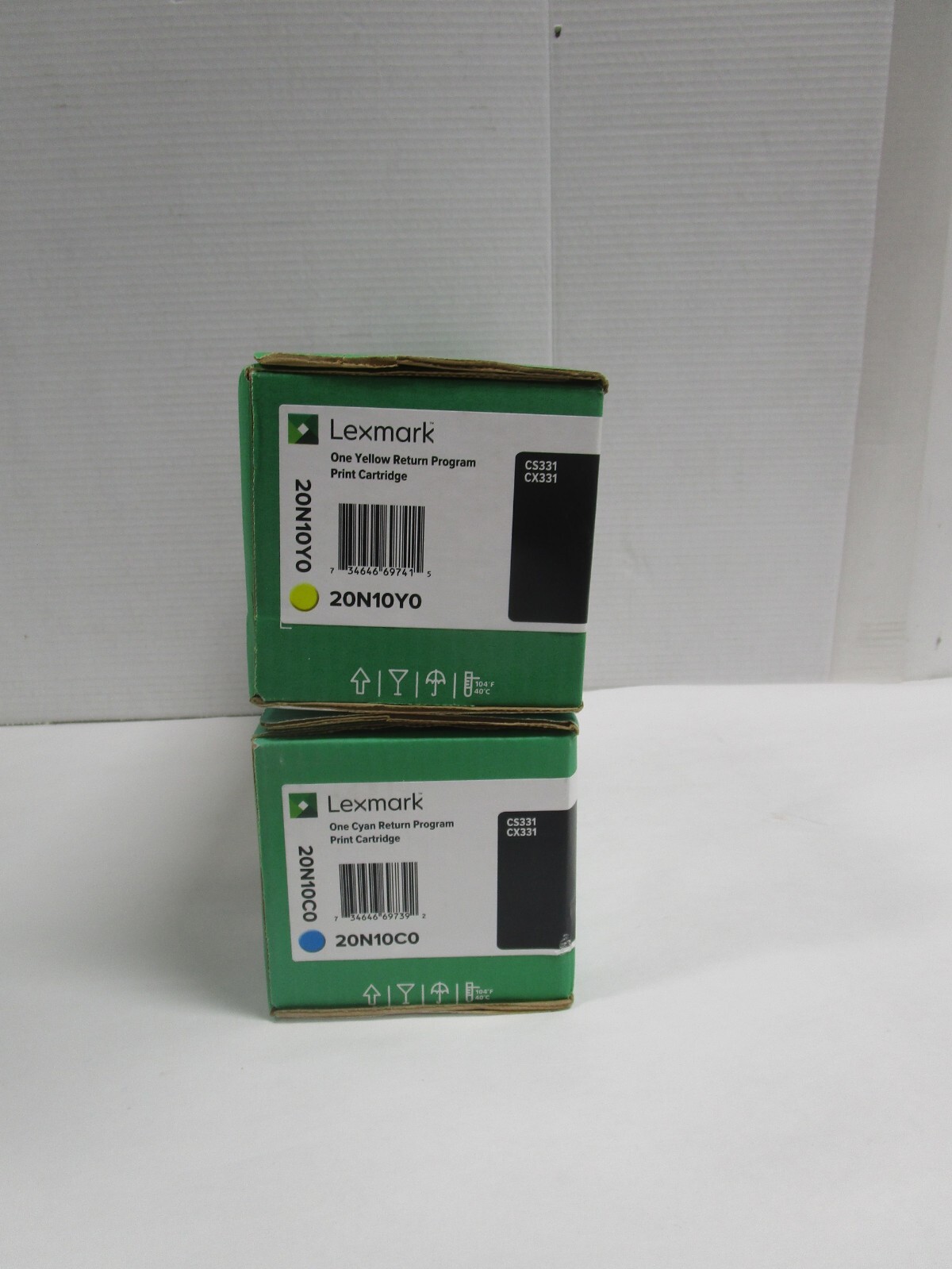 LEXMARK 20N10Y0 20N10C0 YELLOW CYAN Return Program Print Cartridge LOT OF 2 NEW