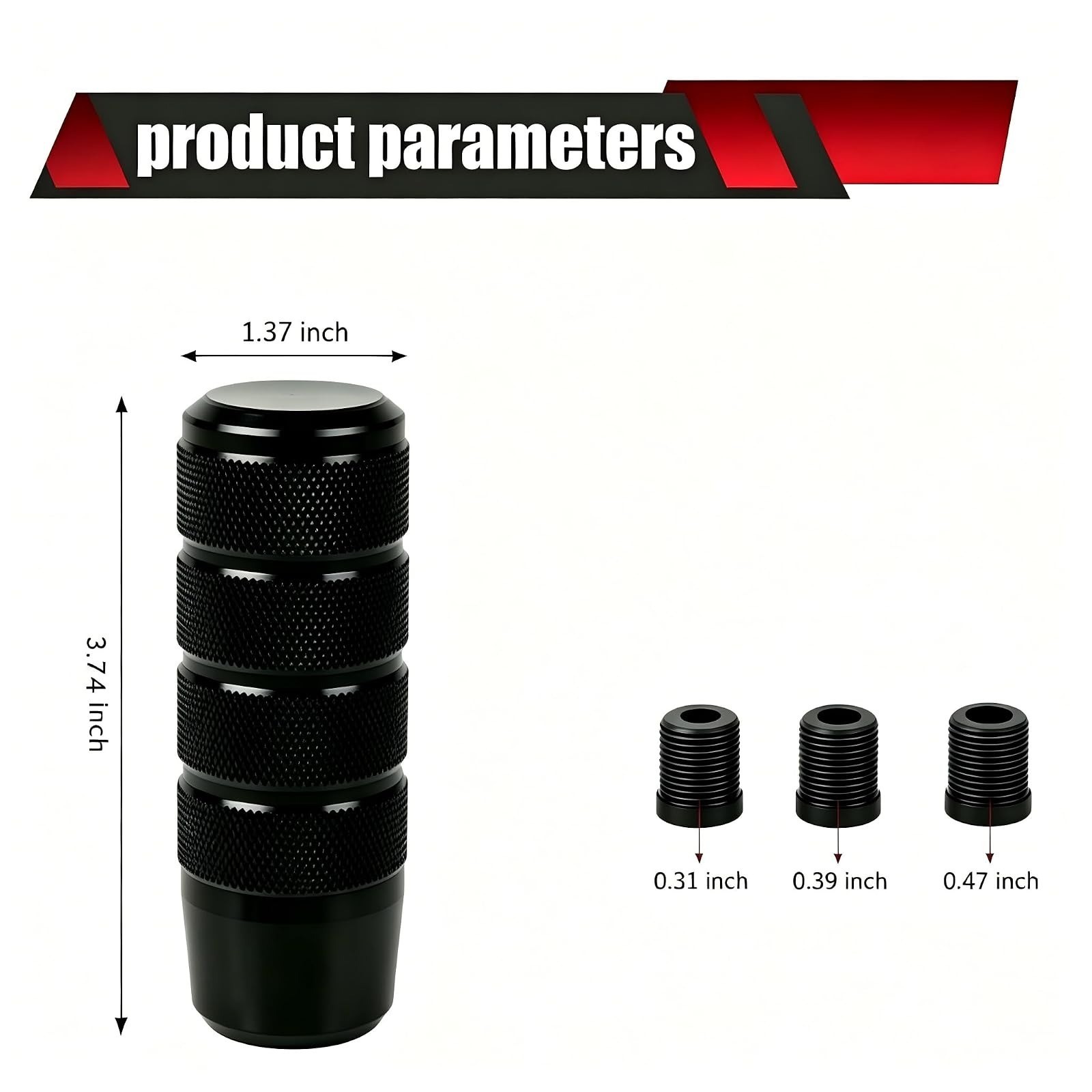 95mm Weighted Aluminum Shift Knob for Manual Transmission – Universal Fit