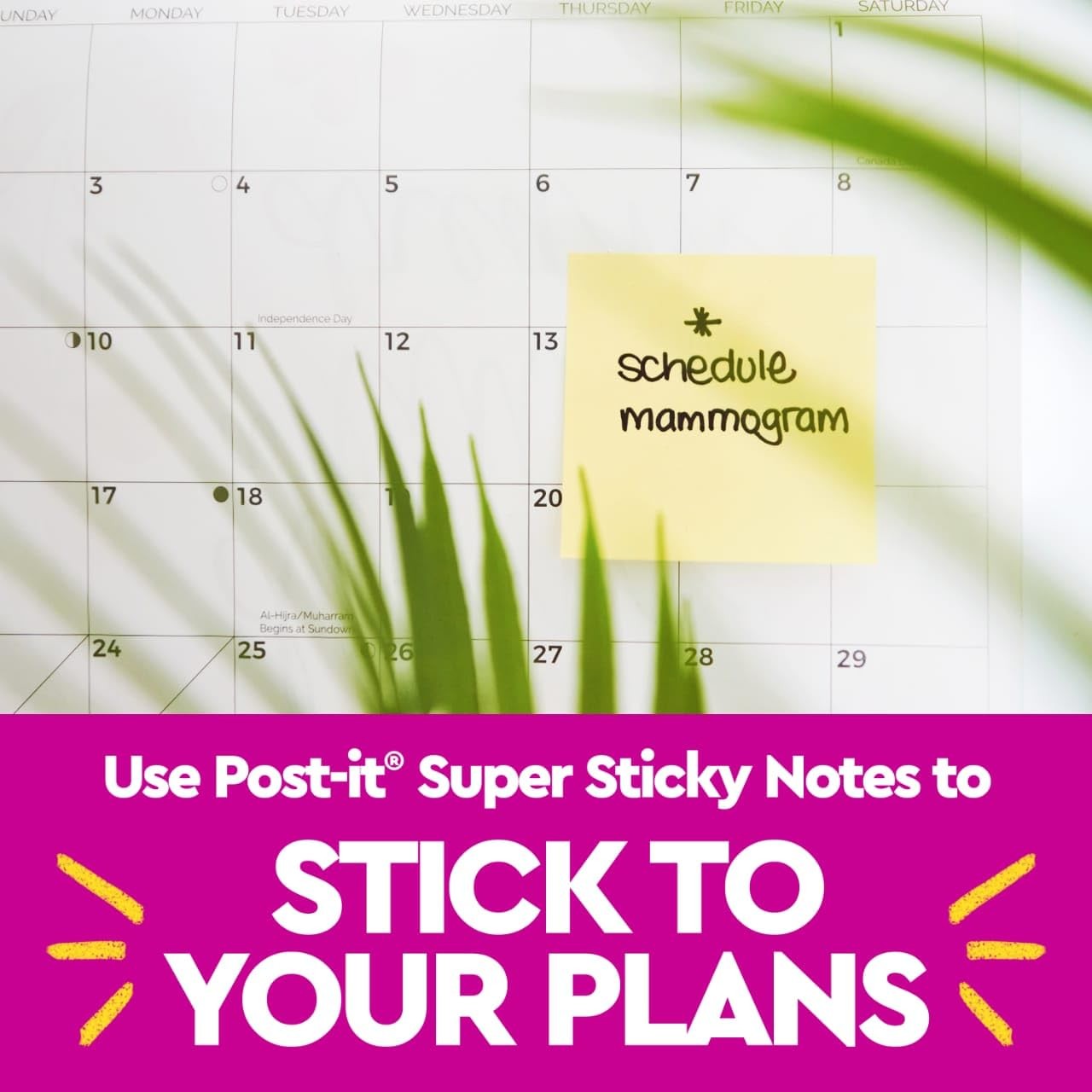 Post-it 100% Recycled Super Sticky Notes, 3 x 5 In, Canary Yellow, 12 Pads