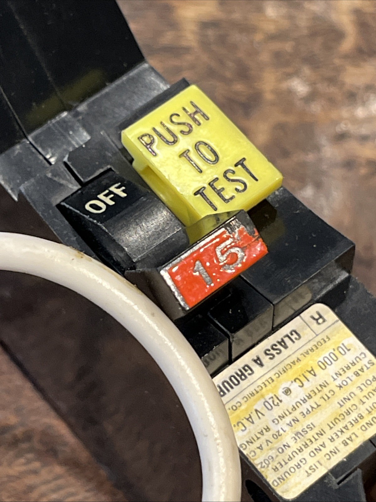 STAB LOK Ground Fault Circuit Breaker 15A 1 Pole 120v