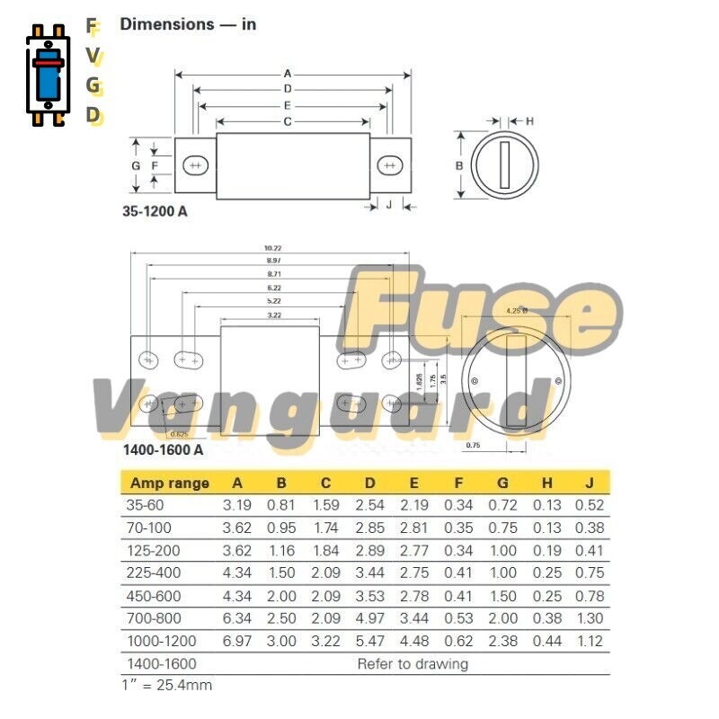 1PC New Eaton Bussmann FWH-500A FWH500A 500A 500V Fuses Fast Acting Fuse