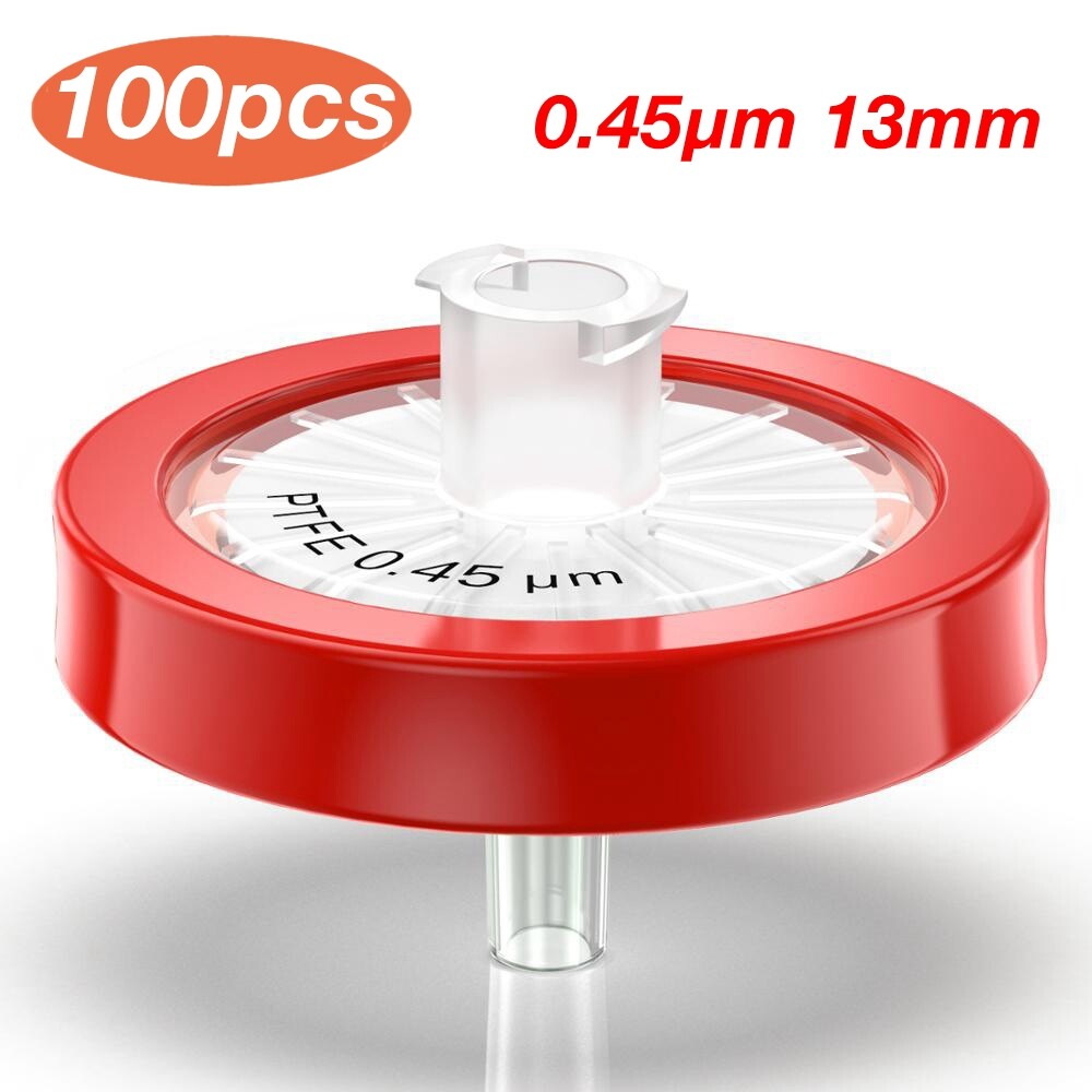 1000pcs Lab PTFE Membrane Syringe Filter 13mm Diameter 0.45μm PP Prefilter HPLC