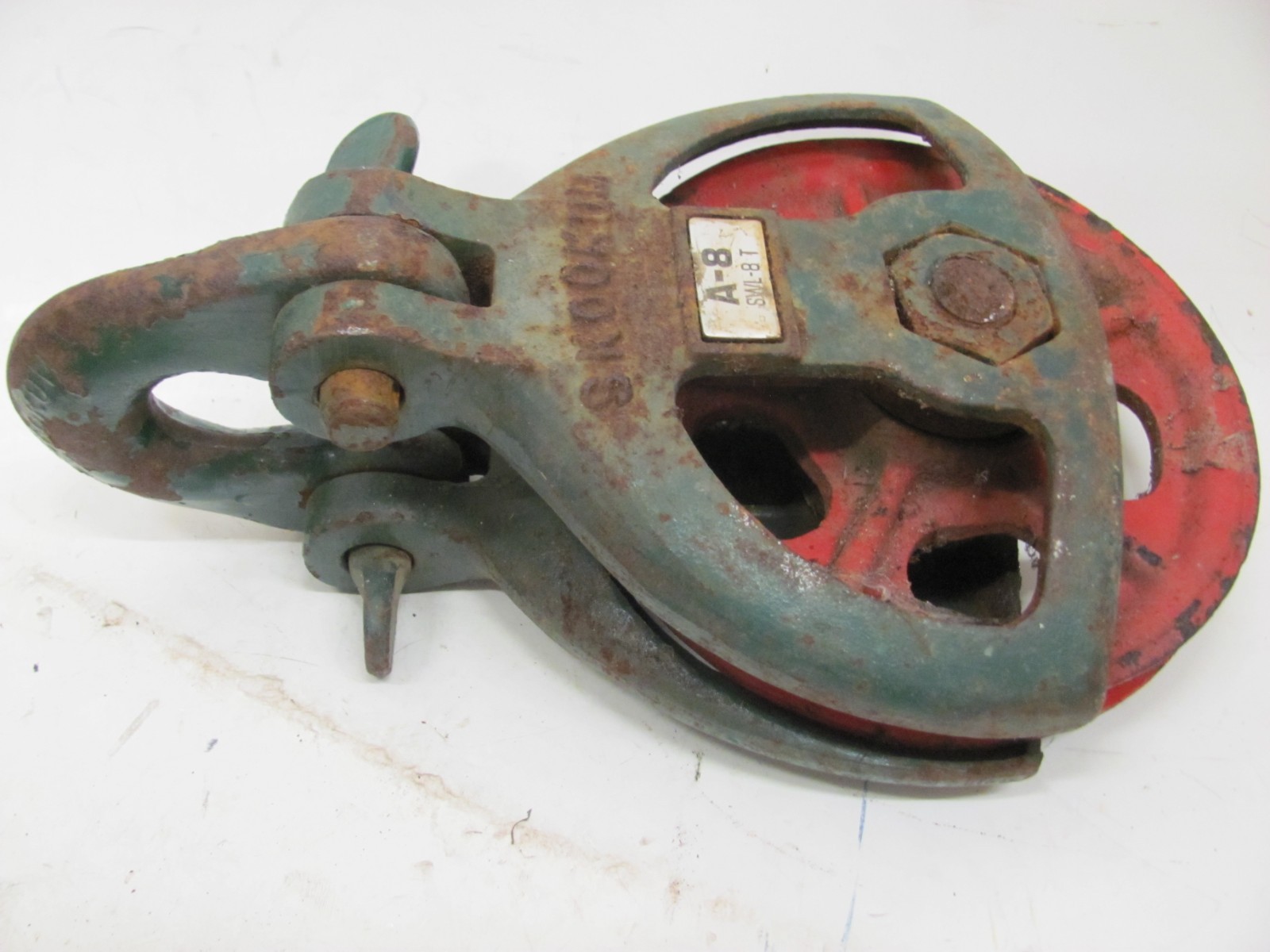 SKOOKUM 8″ A-8 CABLE SNATCH LOGGING RIGGING BLOCK USED EXCELLENT SHAPE 8 TON