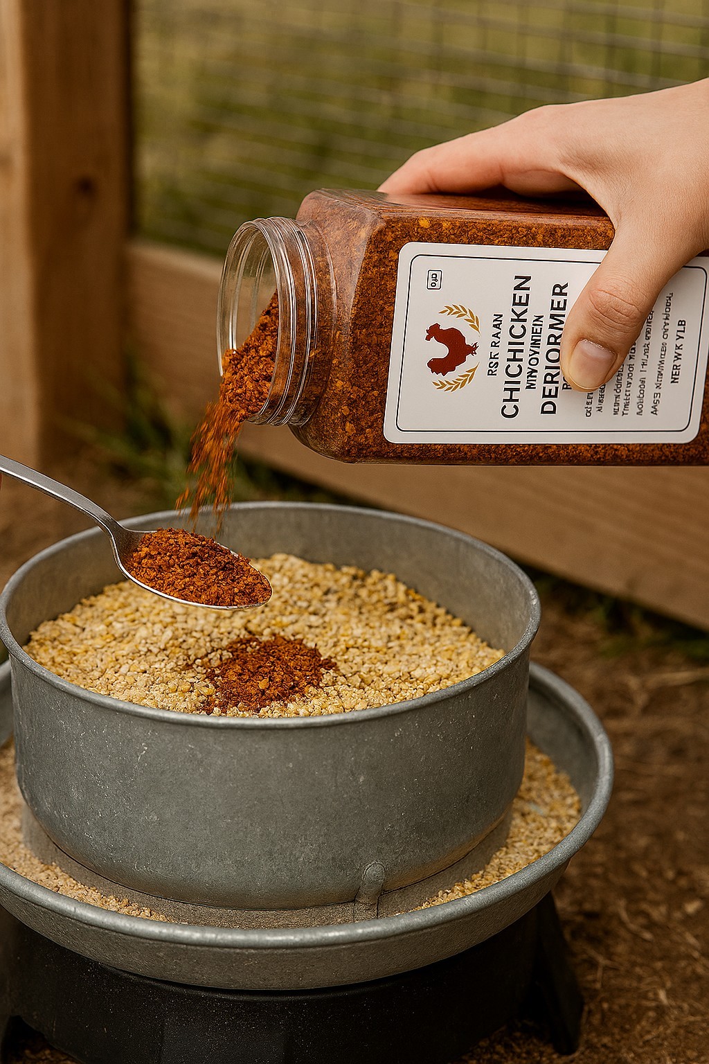 Chicken Dewormer Powder-Chili Mix , All-Natural Formula, 1LB Jar, US-Made