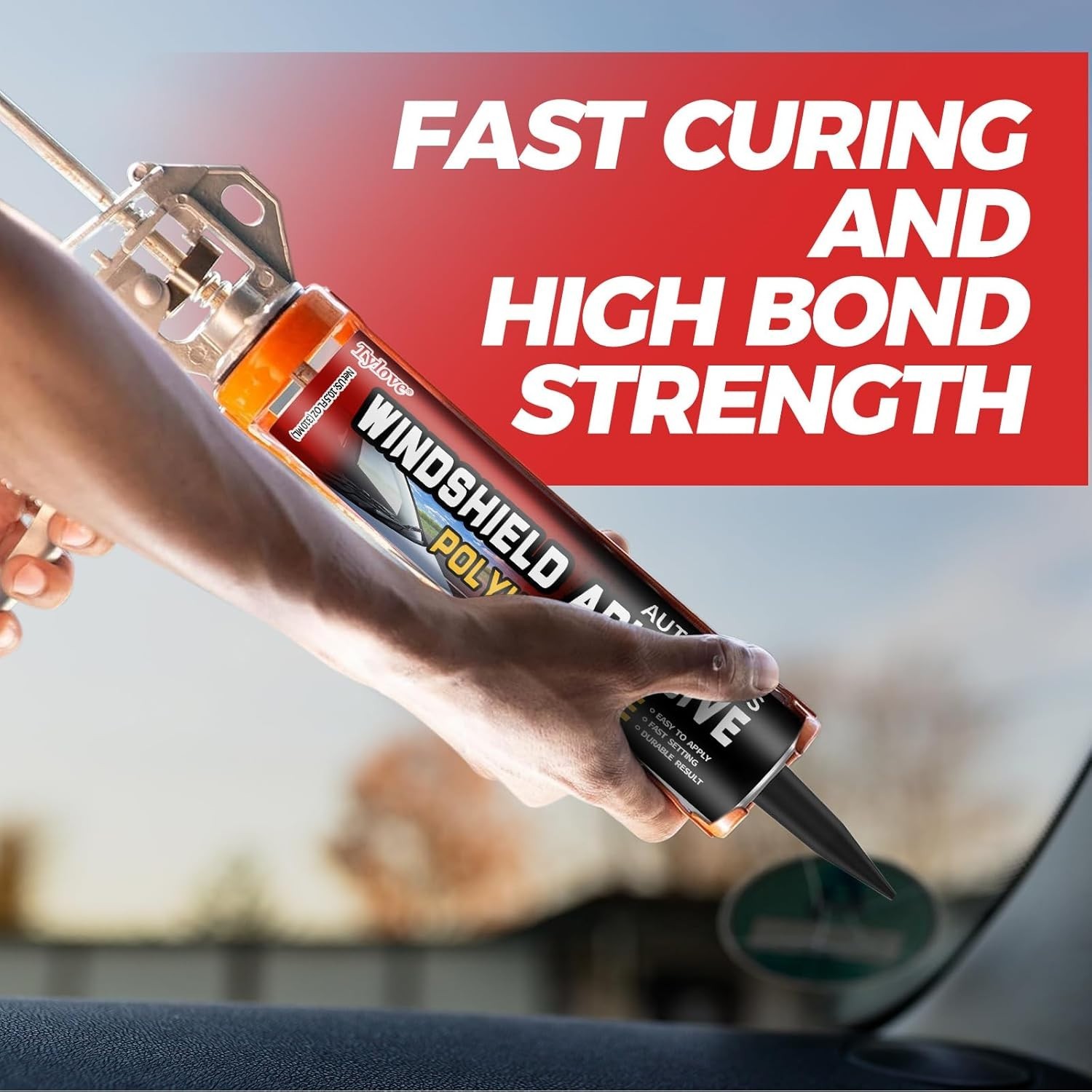 Professional Auto Glass Sealant 10.5oz Weather Resistant Quick Set Adhesive
