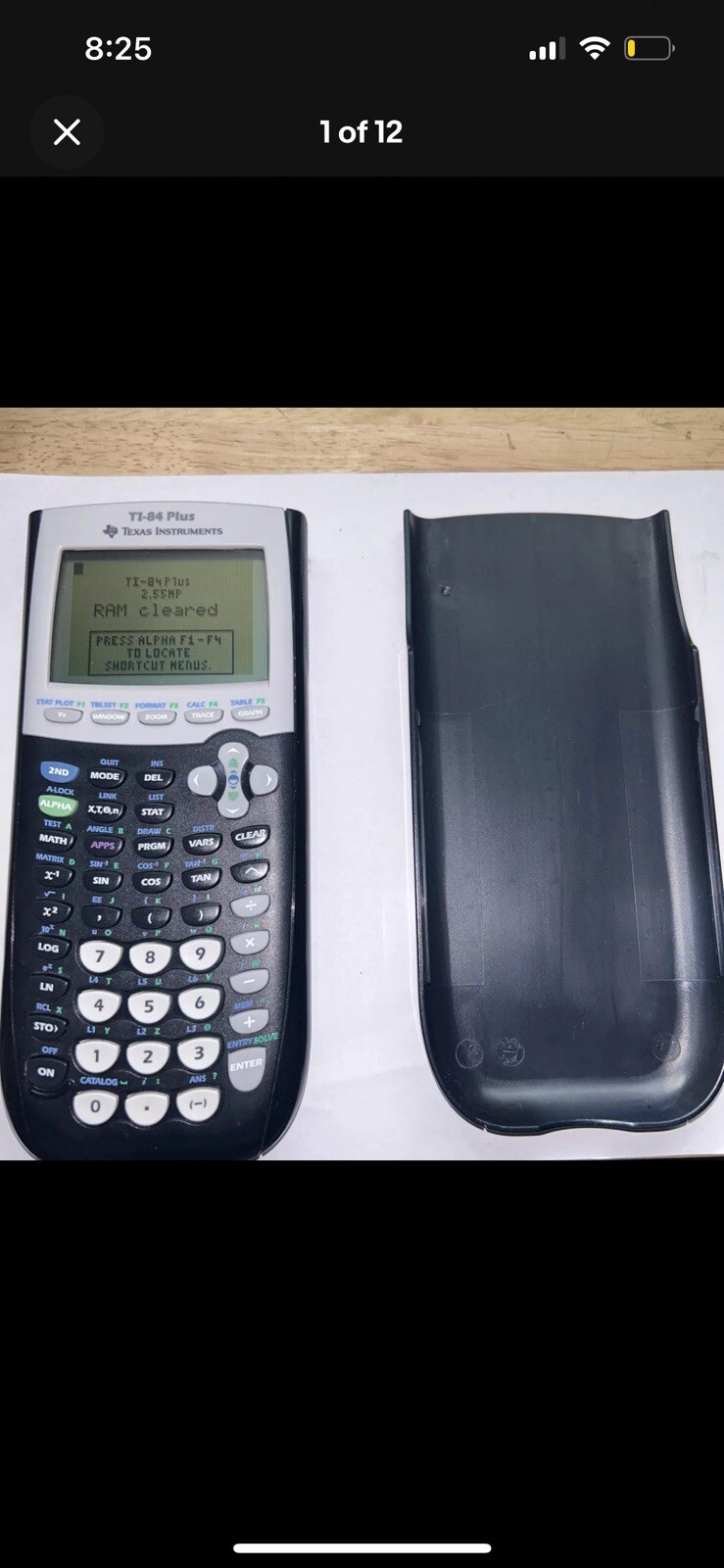Texas Instruments TI-84 Plus C Ti 89 Graphing Calculator Cover ONLY Tested Black