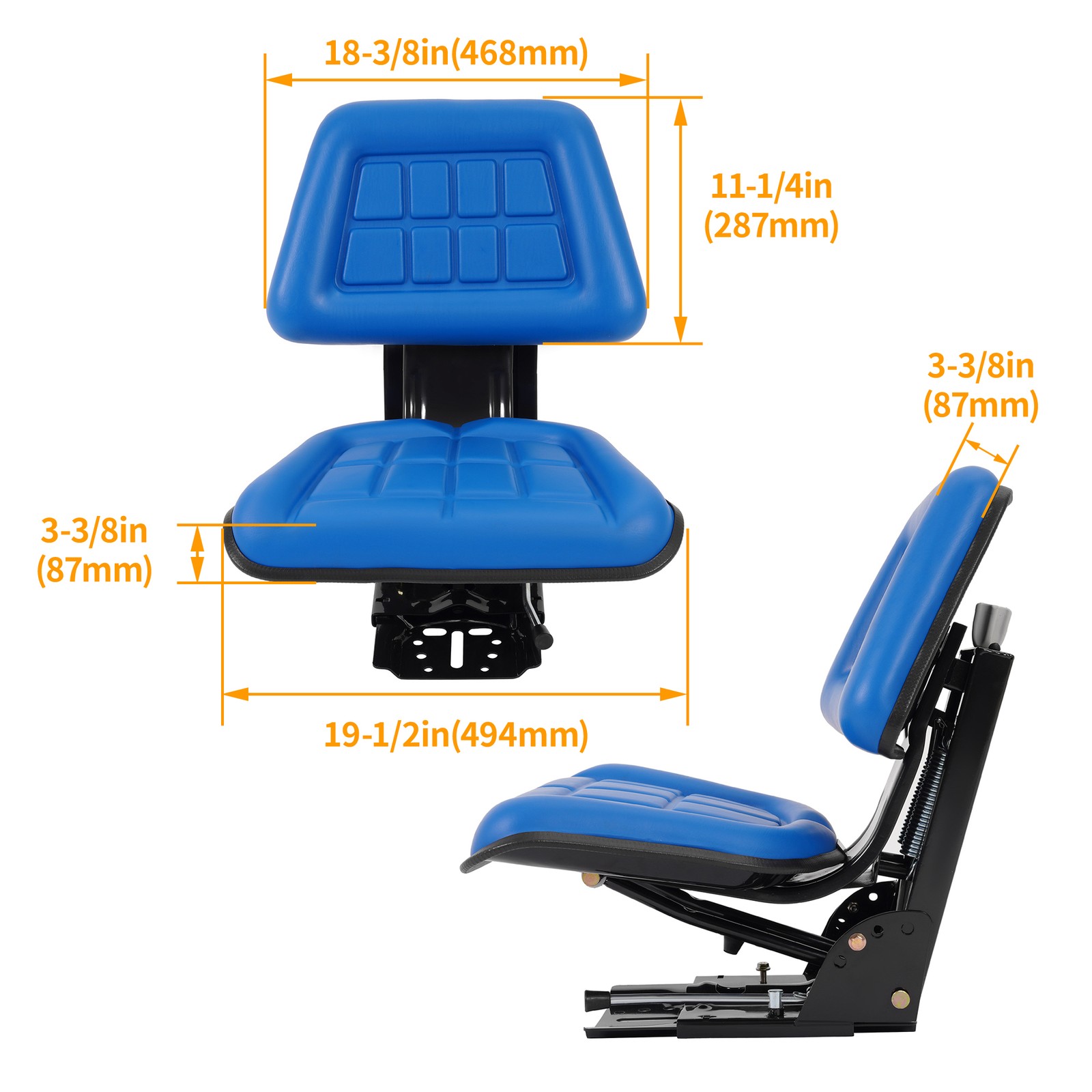 For Ford 2000 2600 2610 3000 3600 3910 4000 4600 Blue Tractor Suspension Seat