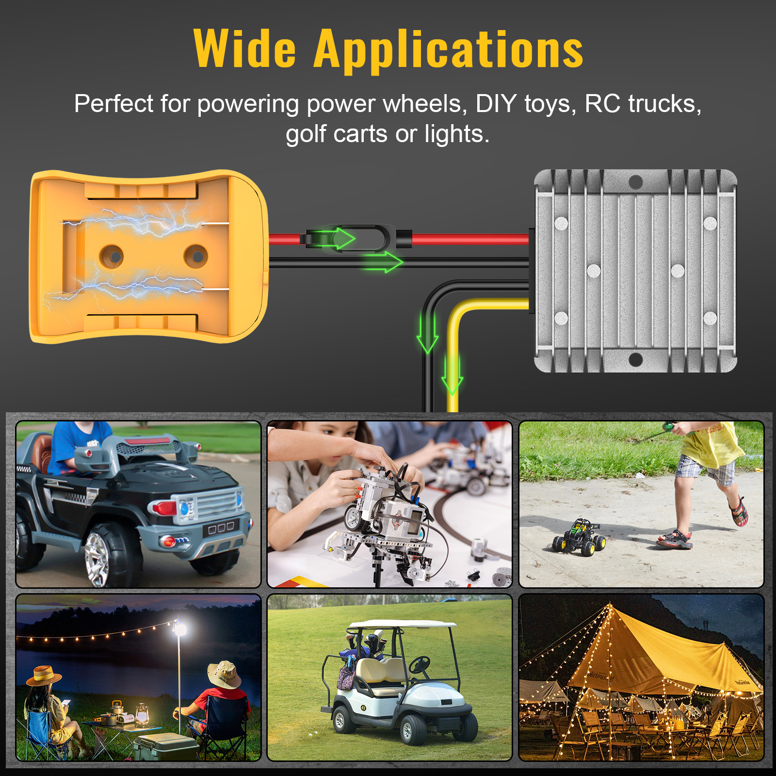 20V to 12V 20A Step Down Converter Adapter Compatible with Dewalt 20V Regulator