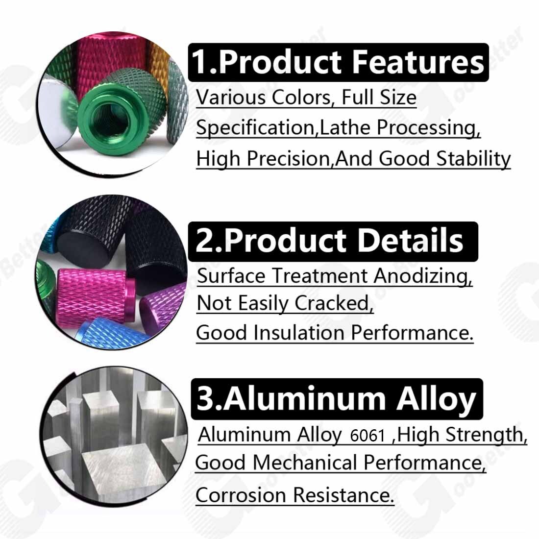 M3 M4 M5 M6 Knurled Thumb Nut Hand Aluminum Alloy Hand Grip Knob Blind Hole Nuts
