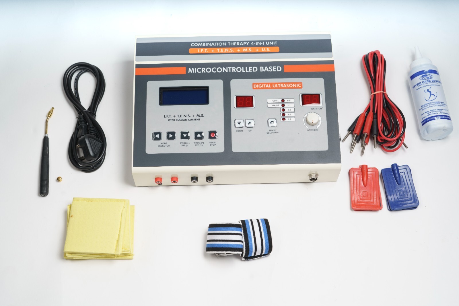 4 in 1 Combination Electrotherapy Four in one IFT + TENS +MS + Ultrasound 1MHz