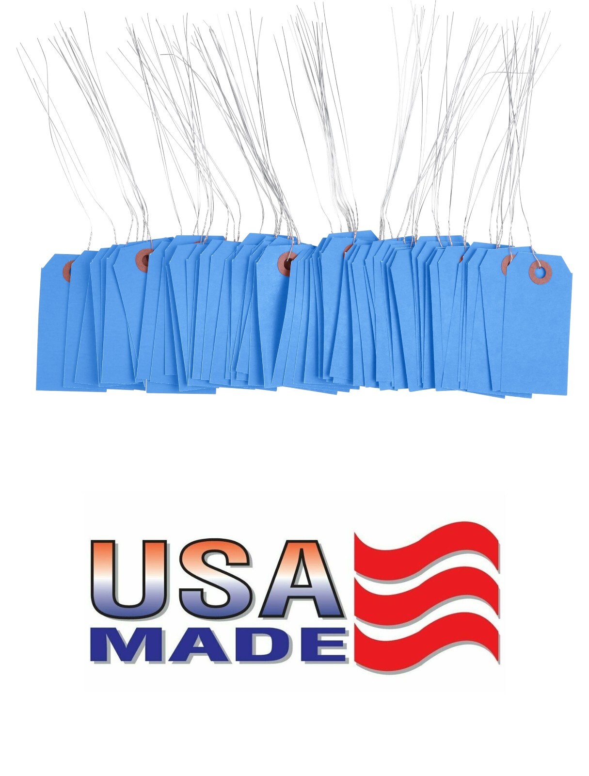 100 Dark Blue Tags with Wire 3 1/4″ x 1 5/8″ Size 2 Inventory Shipping Hang Tag