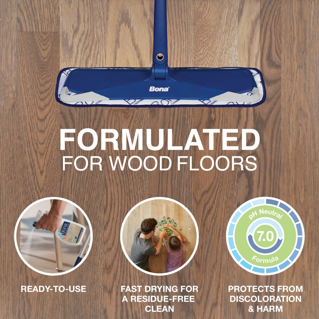 Bona Hardwood Floor Cleaning Solution Spray Unscented 22 fl oz 2 Pack