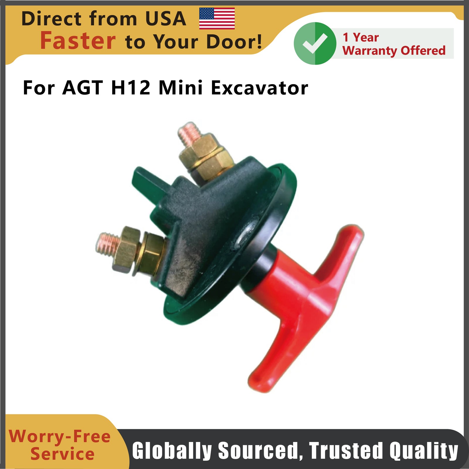Agrotk Battery Disconnect Attachment for H12 Mini Excavator DYKG-H12 USA Stock