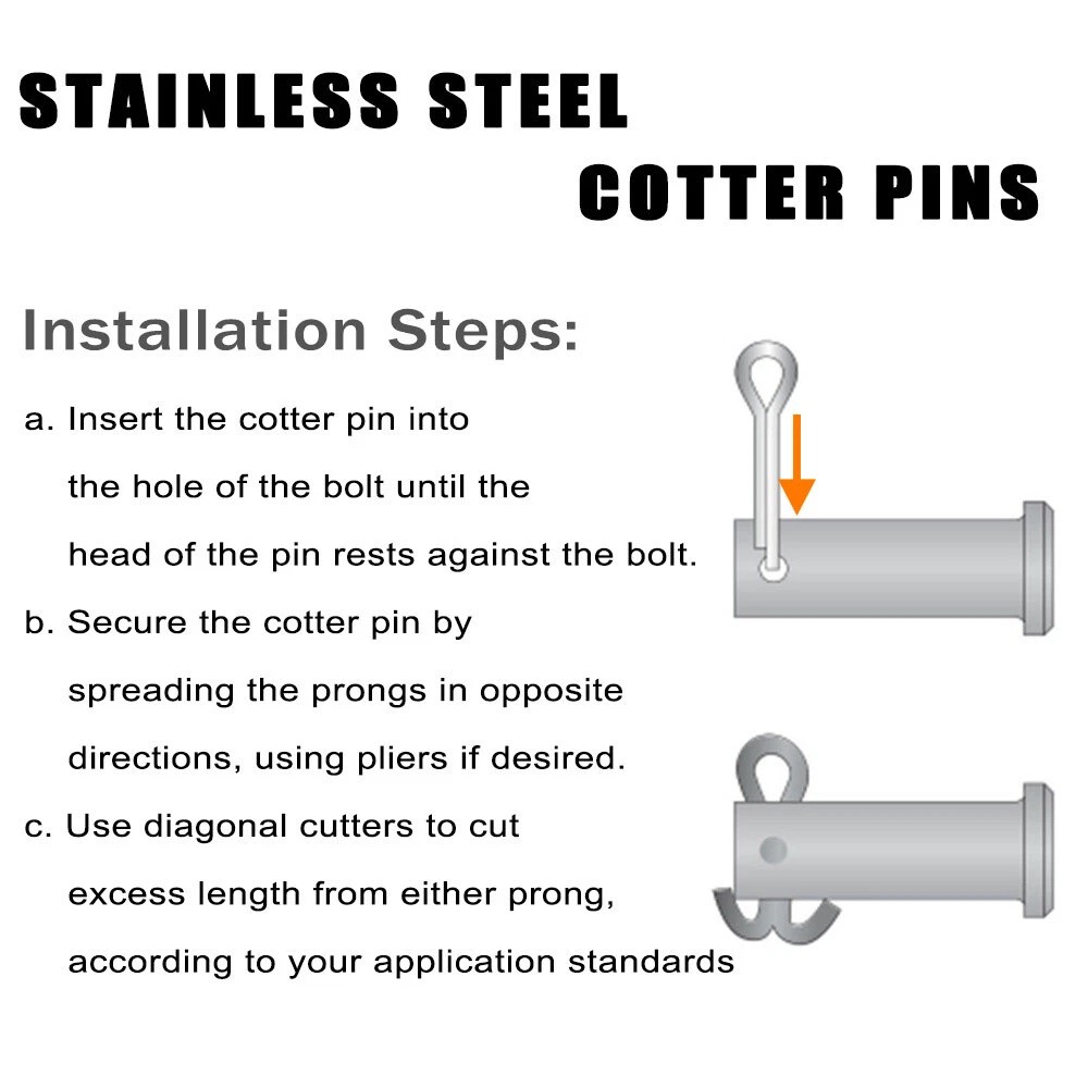 230 Pcs Cotter Pin Assortment Set 304 Stainless Steel Value Kit US