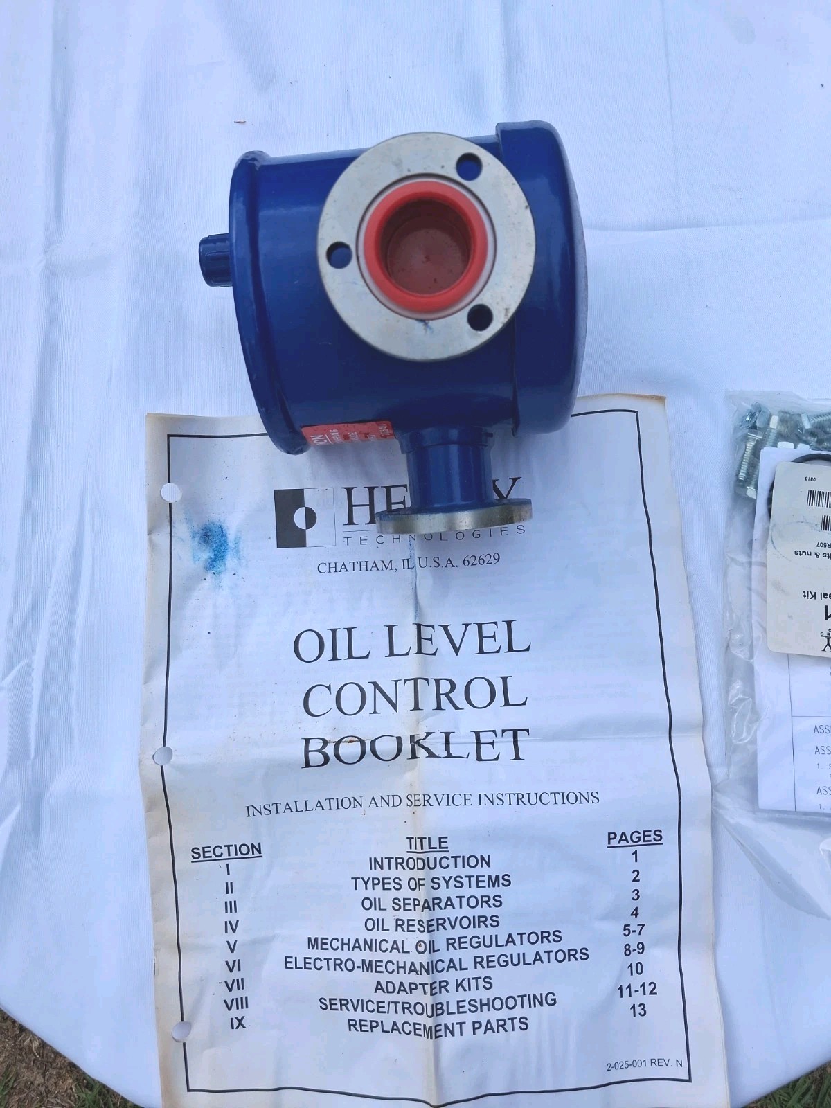 Henry Technologies S-9130 Oil Level Regulator w/ Oil Level Control Booklet
