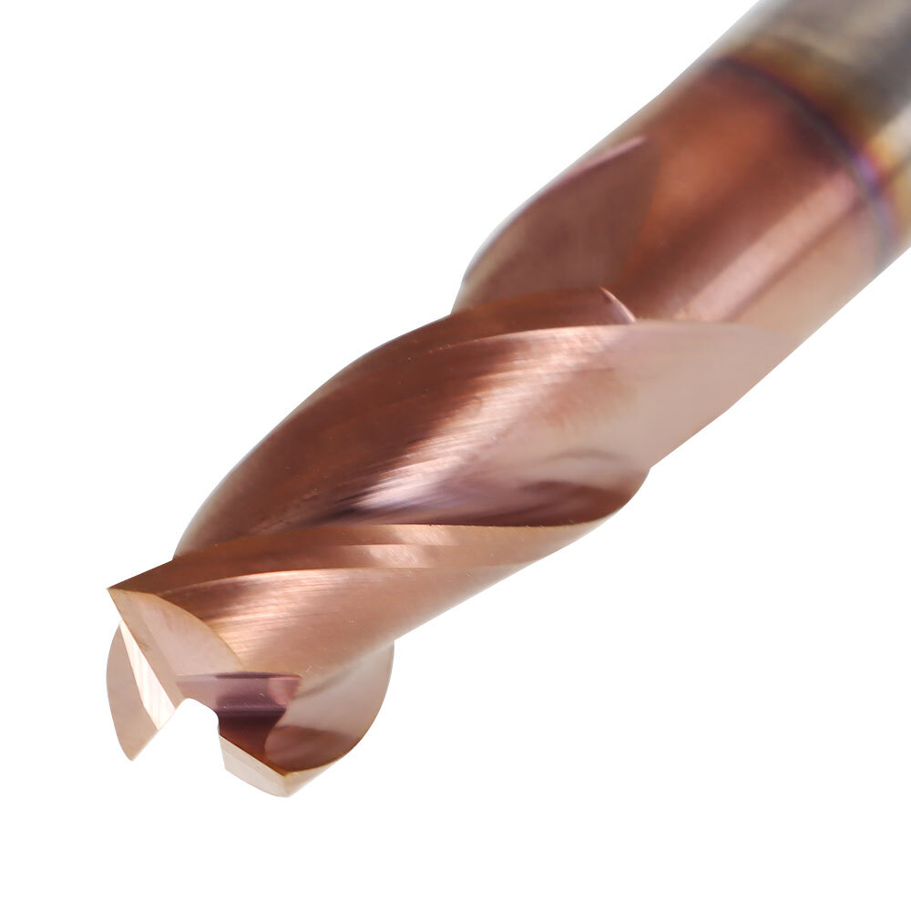 1/2″ 3 Flute 37° Helix Carbide End Mill For Aluminum – Square End – ZRN Coated