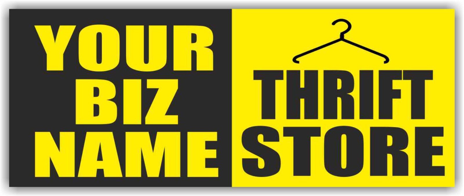 YOUR BIZ NAME THRIFT STORE Advertising Banner Vinyl Mesh Sign Resale Shop Sale