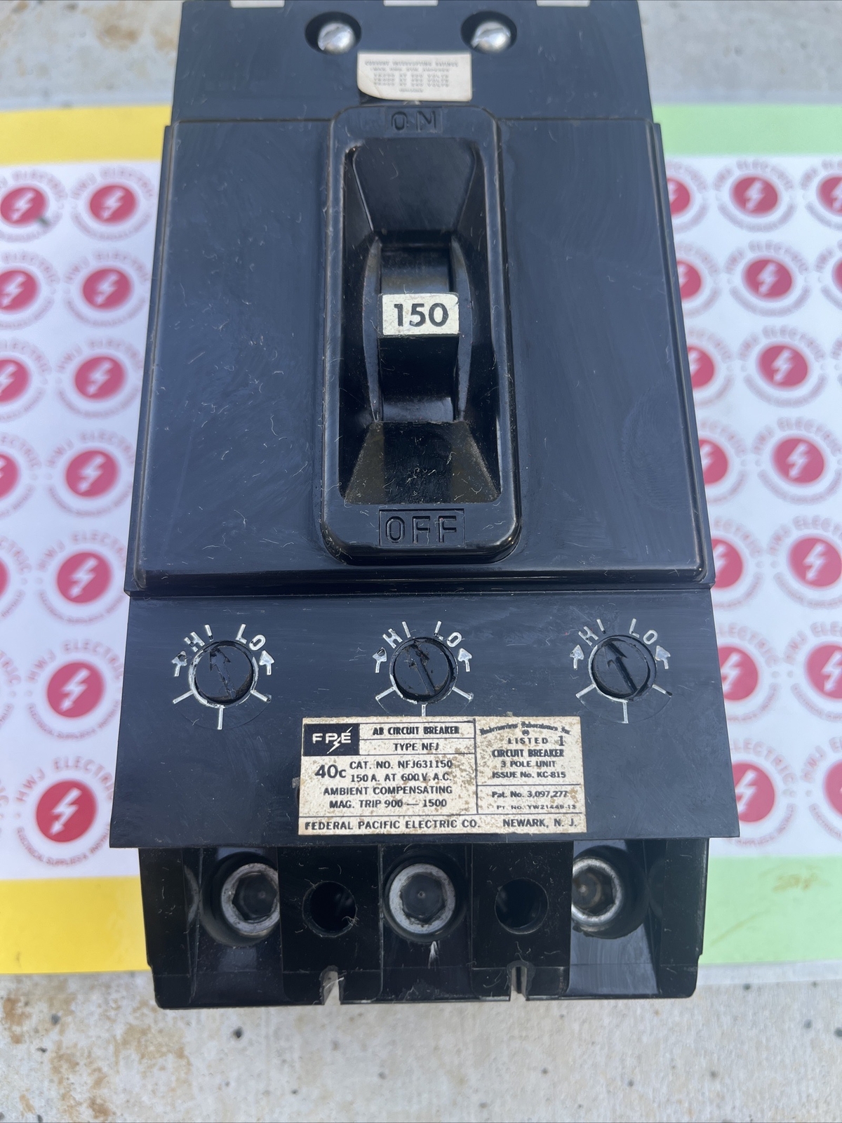 FPE Federal Pacific NFJ631150 Circuit Breaker 150A 3P 600V Type NFJ 150 Amp