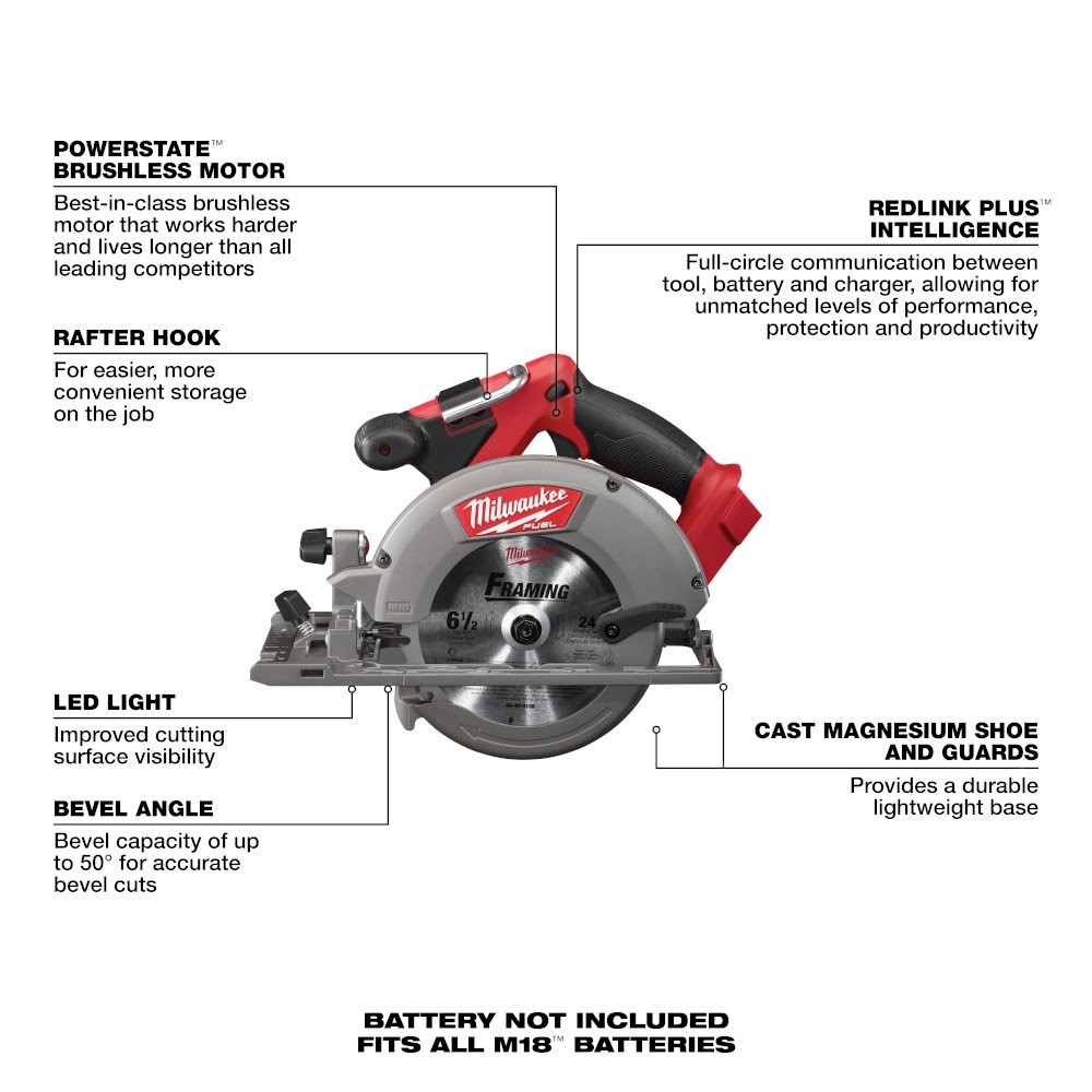 Milwaukee 3697-27 M18 Fuel 18V Lithium-Ion Cordless Brushless 7-Tool Combo Kit