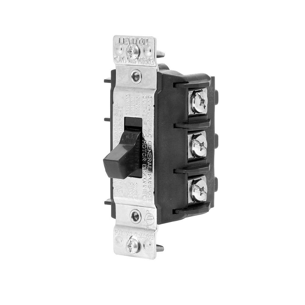 Leviton 30 Amp, 600 Volt, Three-Pole, 3 Phase AC Motor (Pack of 1), Black